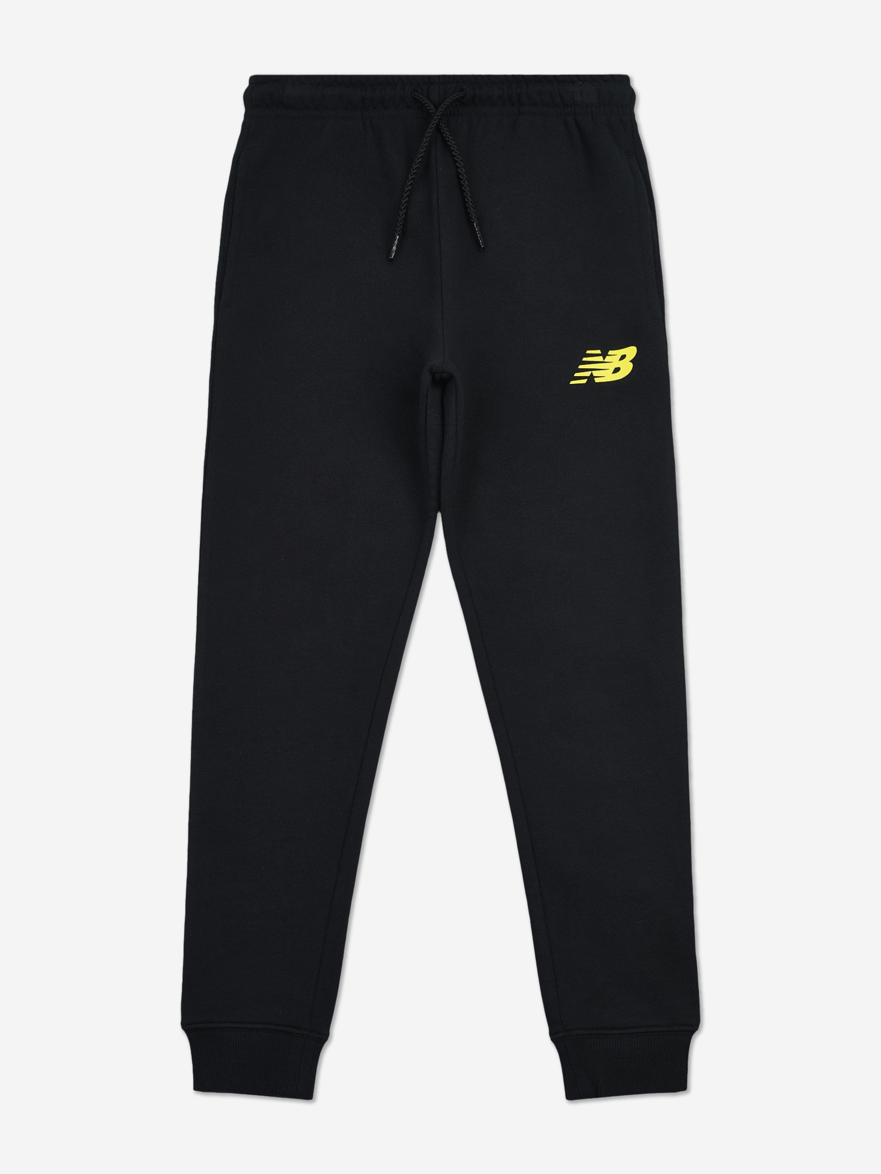 New Balance Boys Brush Back Stacked Logo Tracksuit in Black