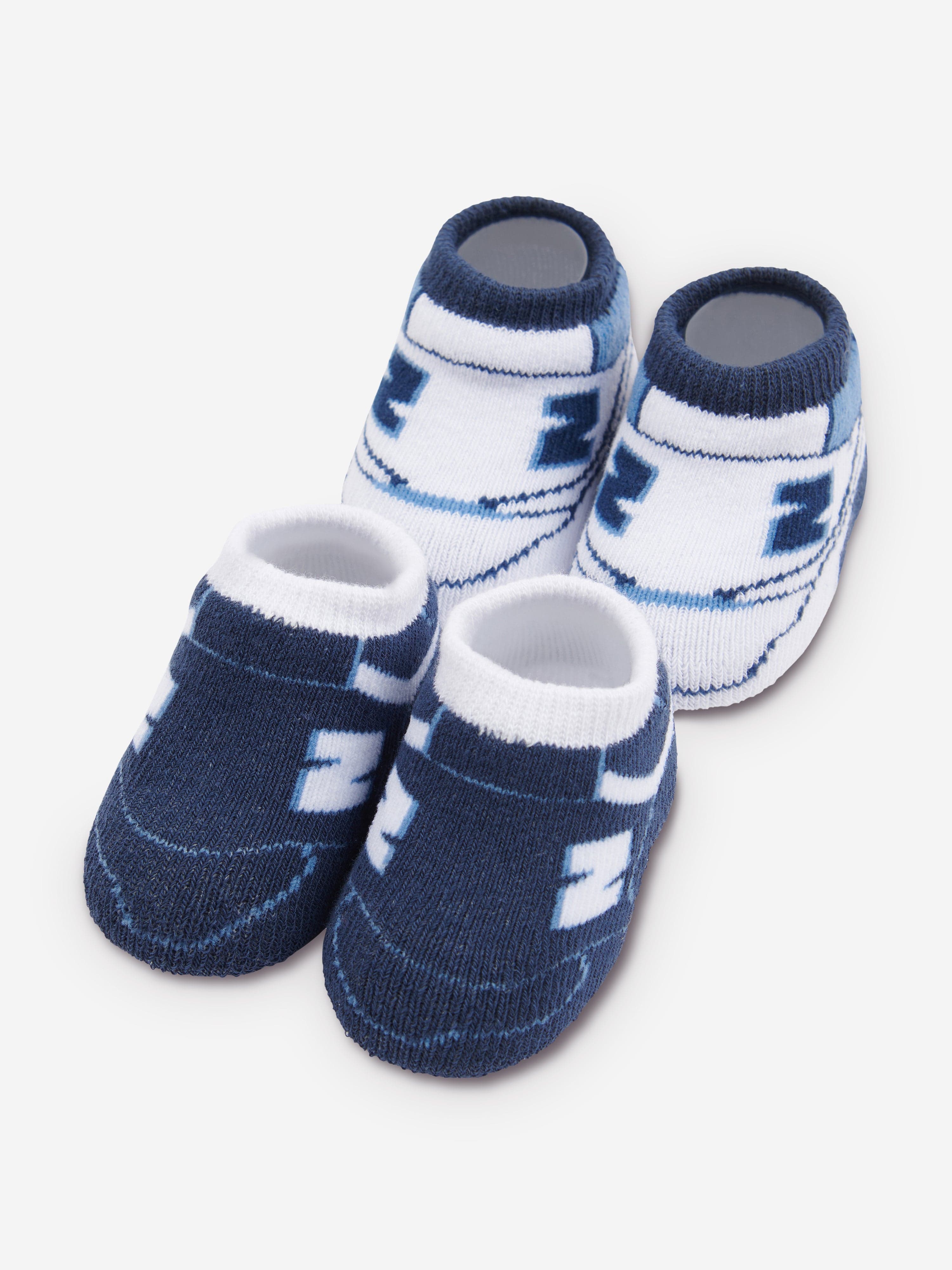 New Balance Baby Boys Classic 2 Pack Bootie Set in Navy