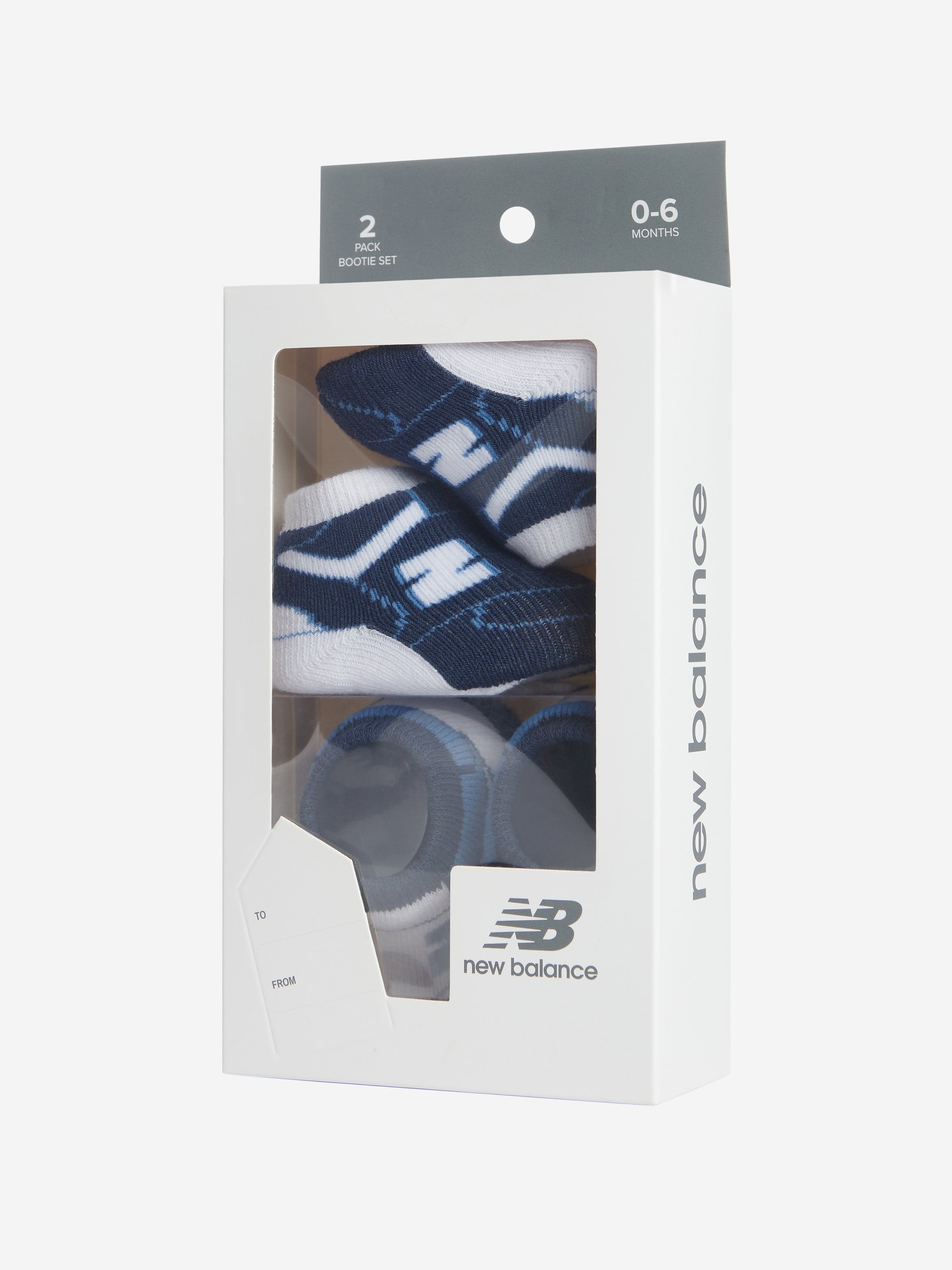 New Balance Baby Boys Classic 2 Pack Bootie Set in Navy
