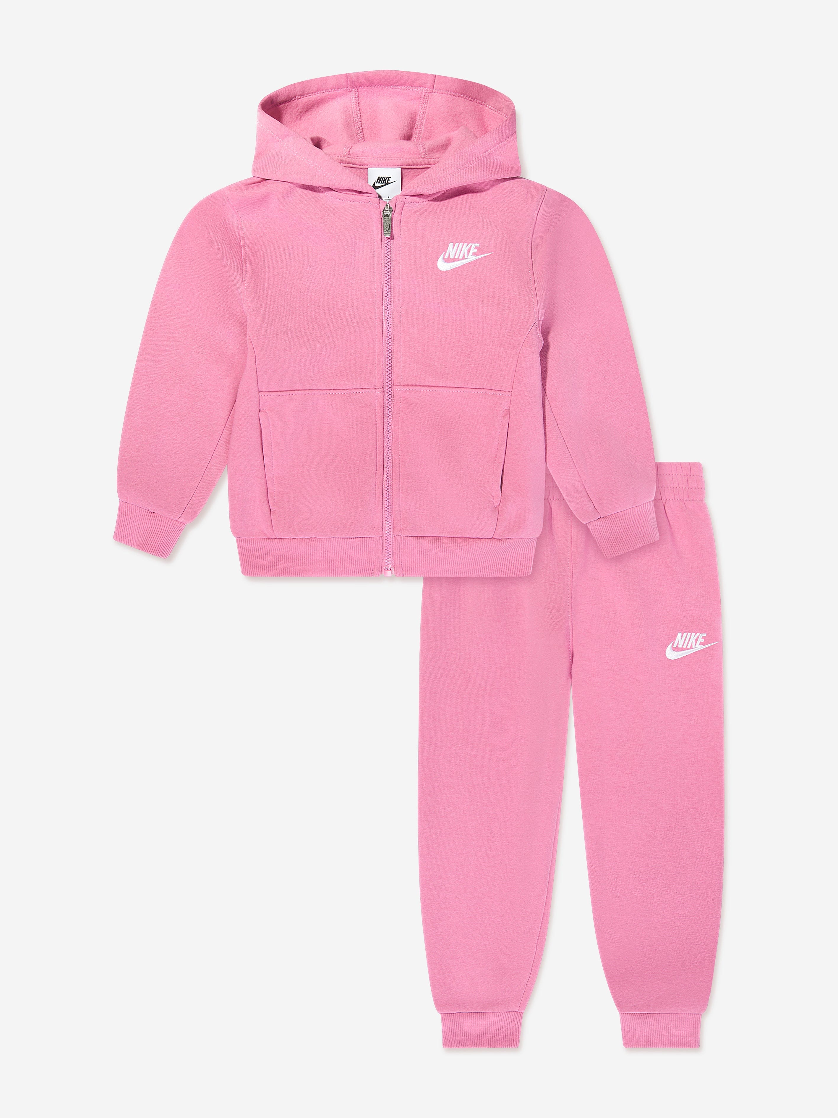 Girls Full Zip Tracksuit in Pink