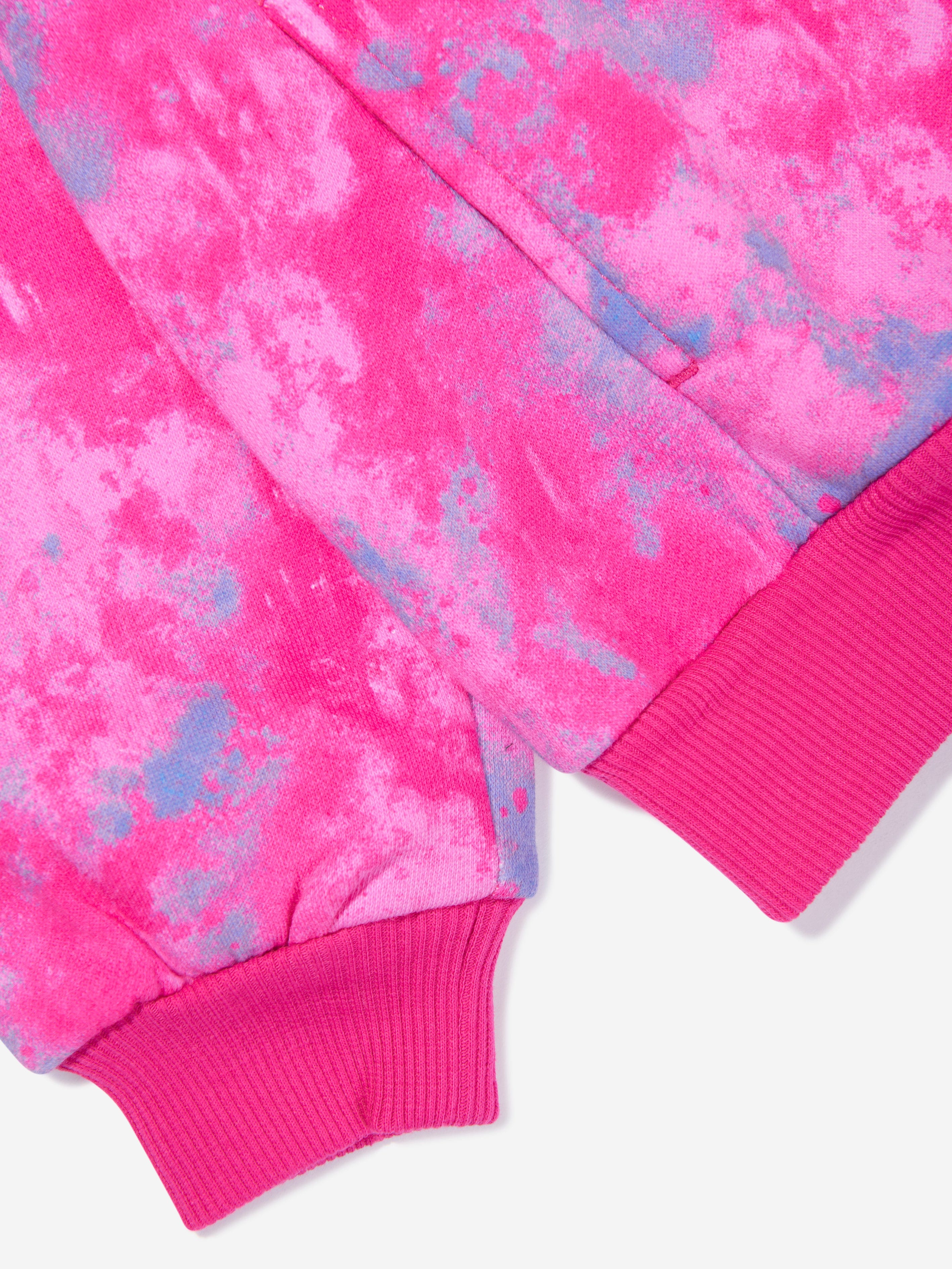 Nike Girls Printed Club Hoodie in Pink