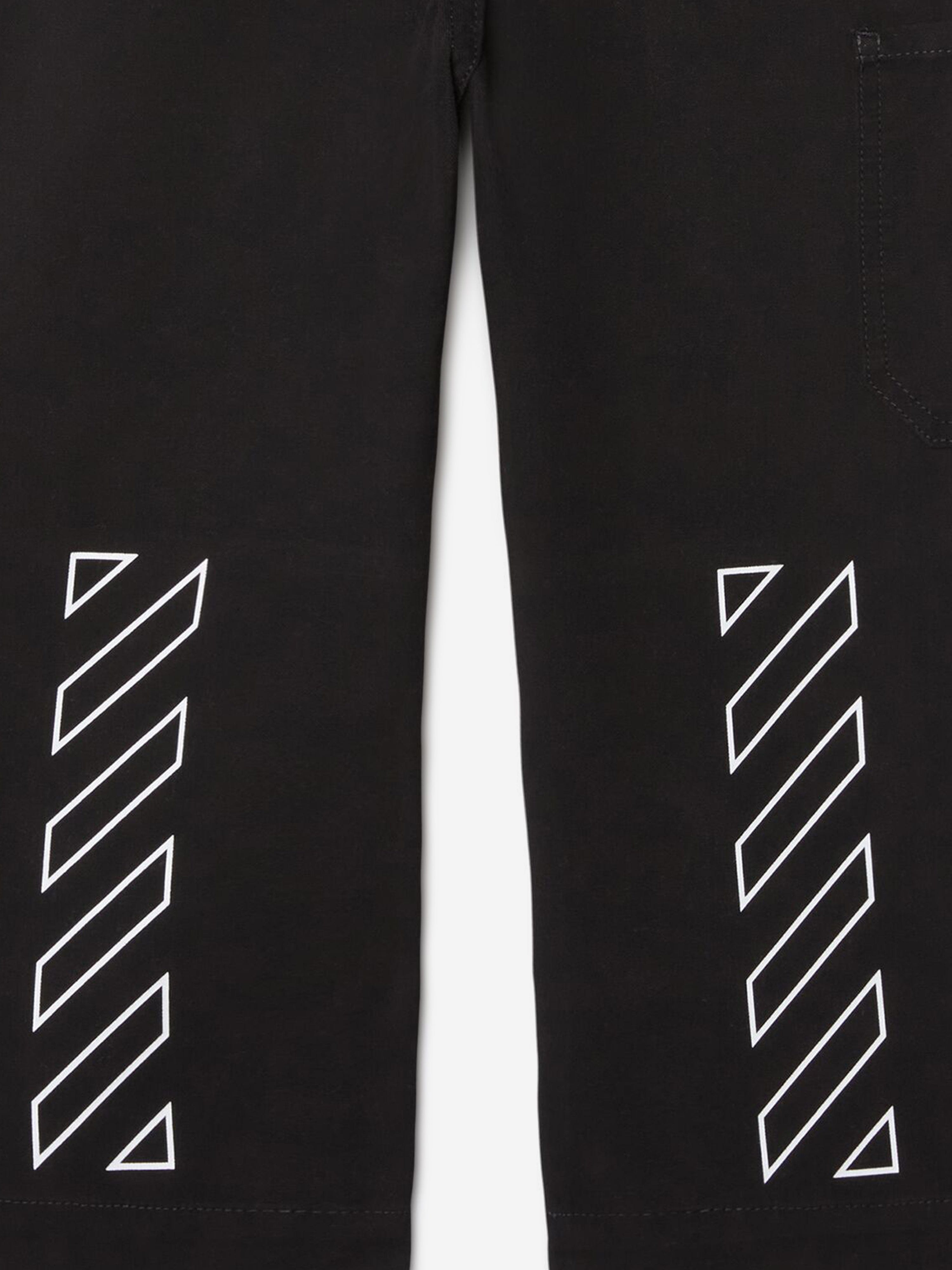 Off-White Boys Off Stamp Clear Worker Trousers in Black