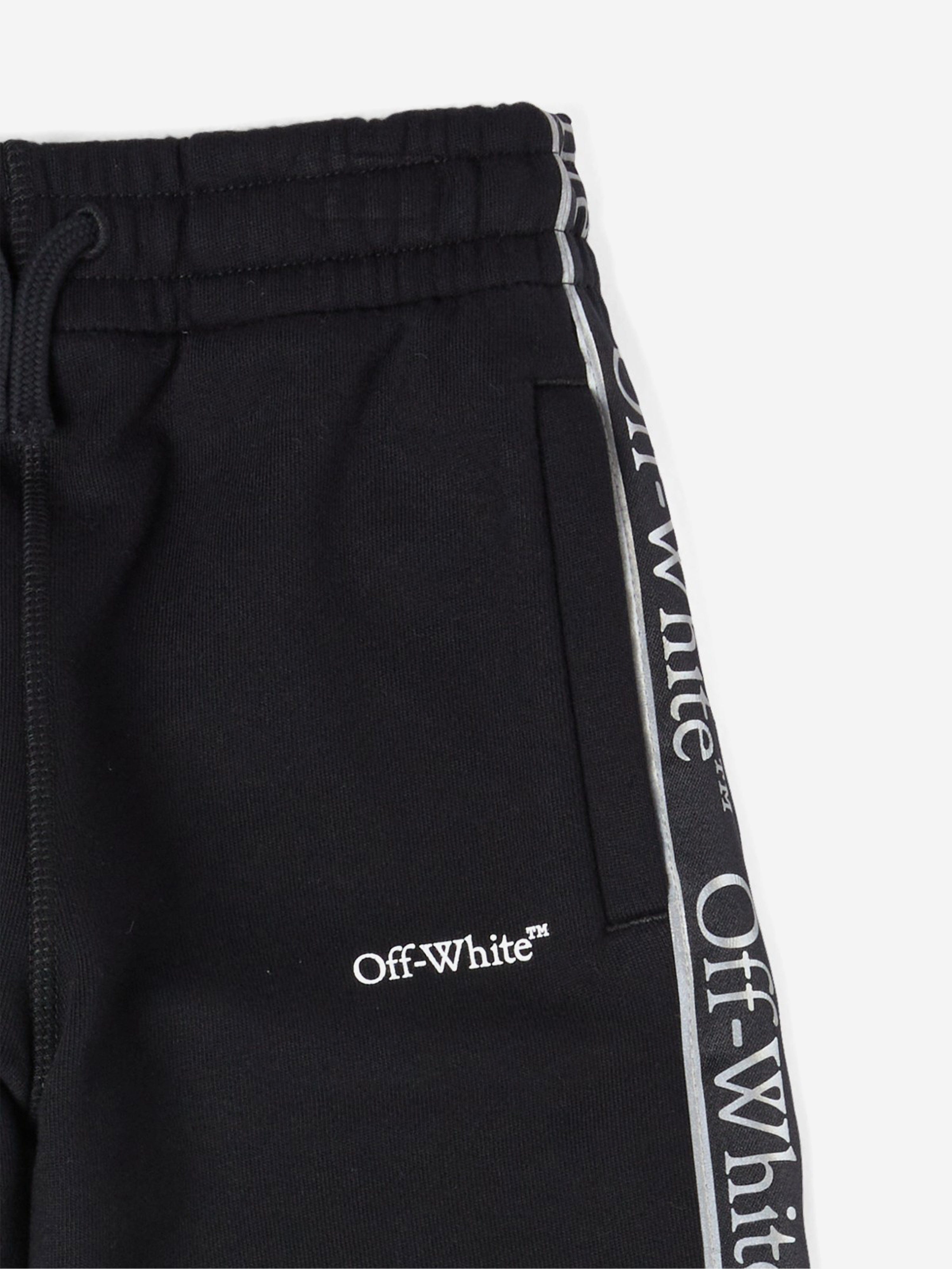 Off-White Boys Bookish Logo Band Joggers in Black