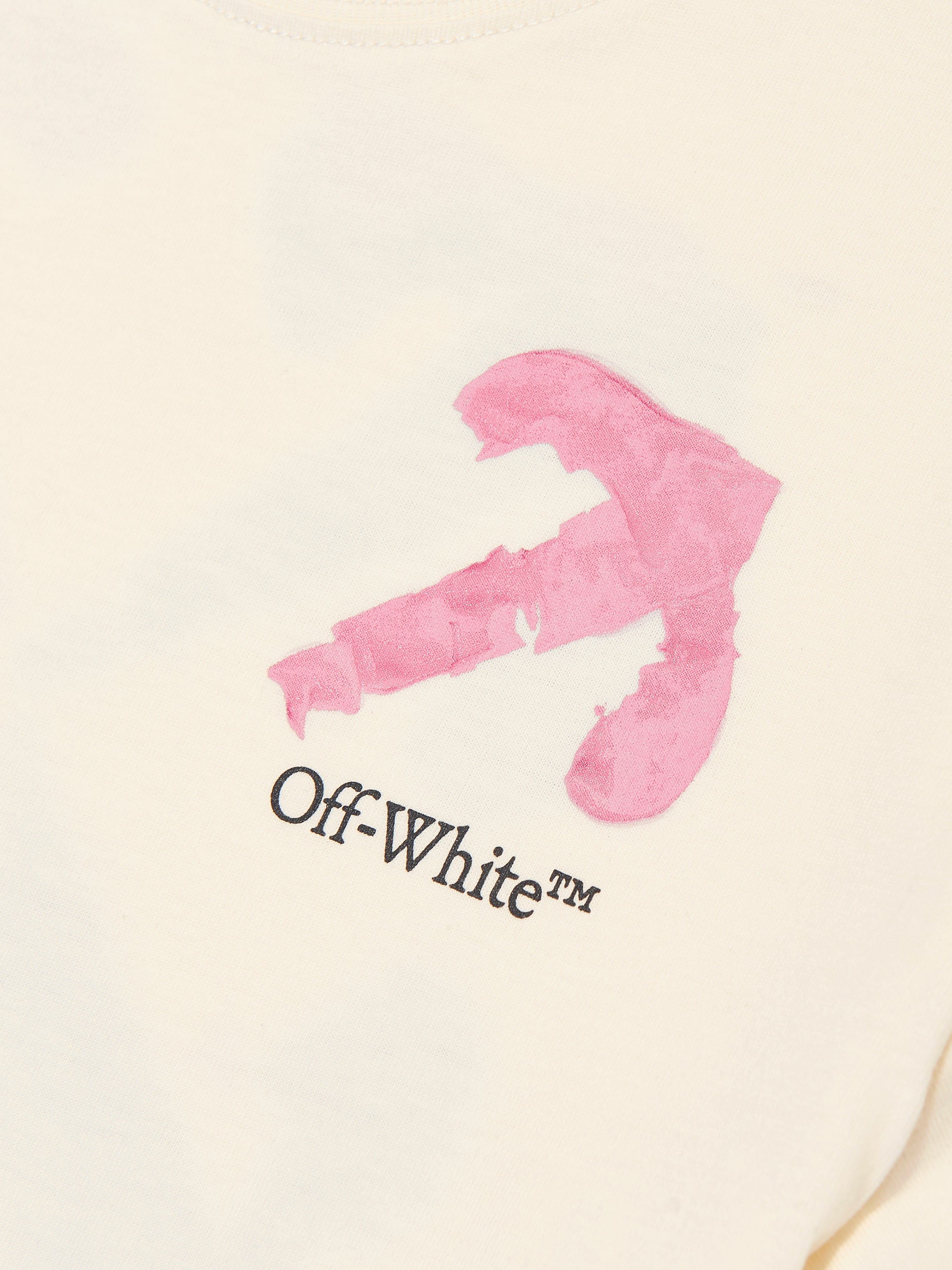 Girls Arrow Acrylic T-Shirt in Ivory