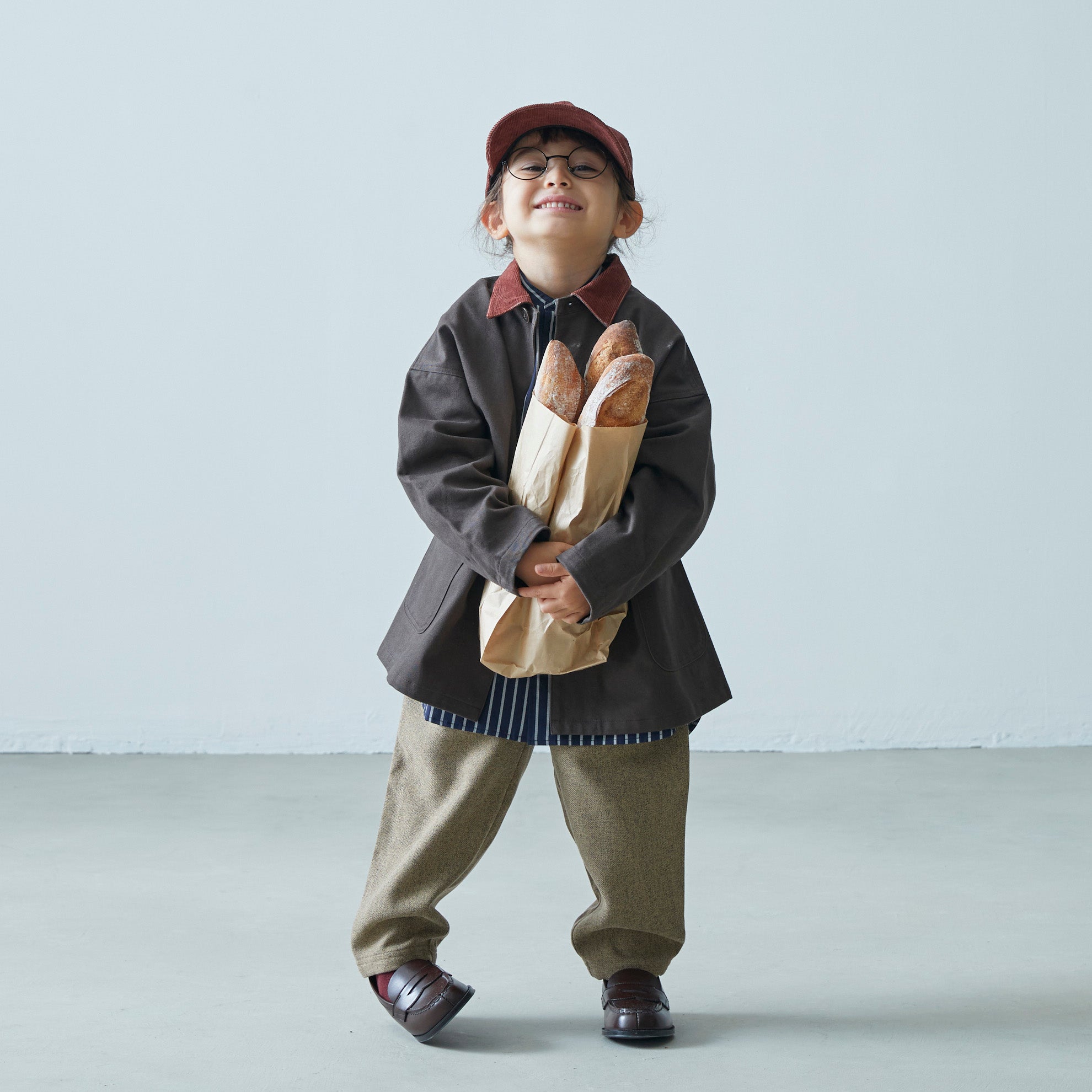 Boys & Girls Dark Brown Cotton Coat