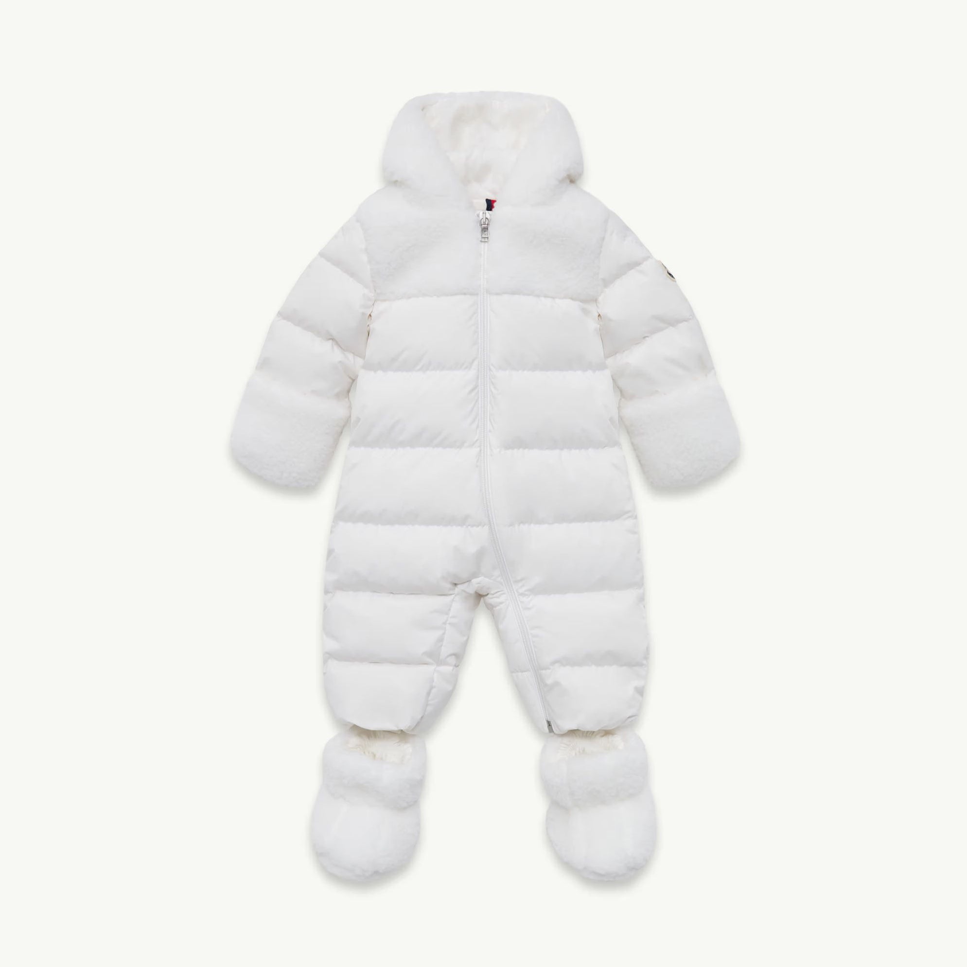 Baby Boys & Girls White Padded Down Babysuit