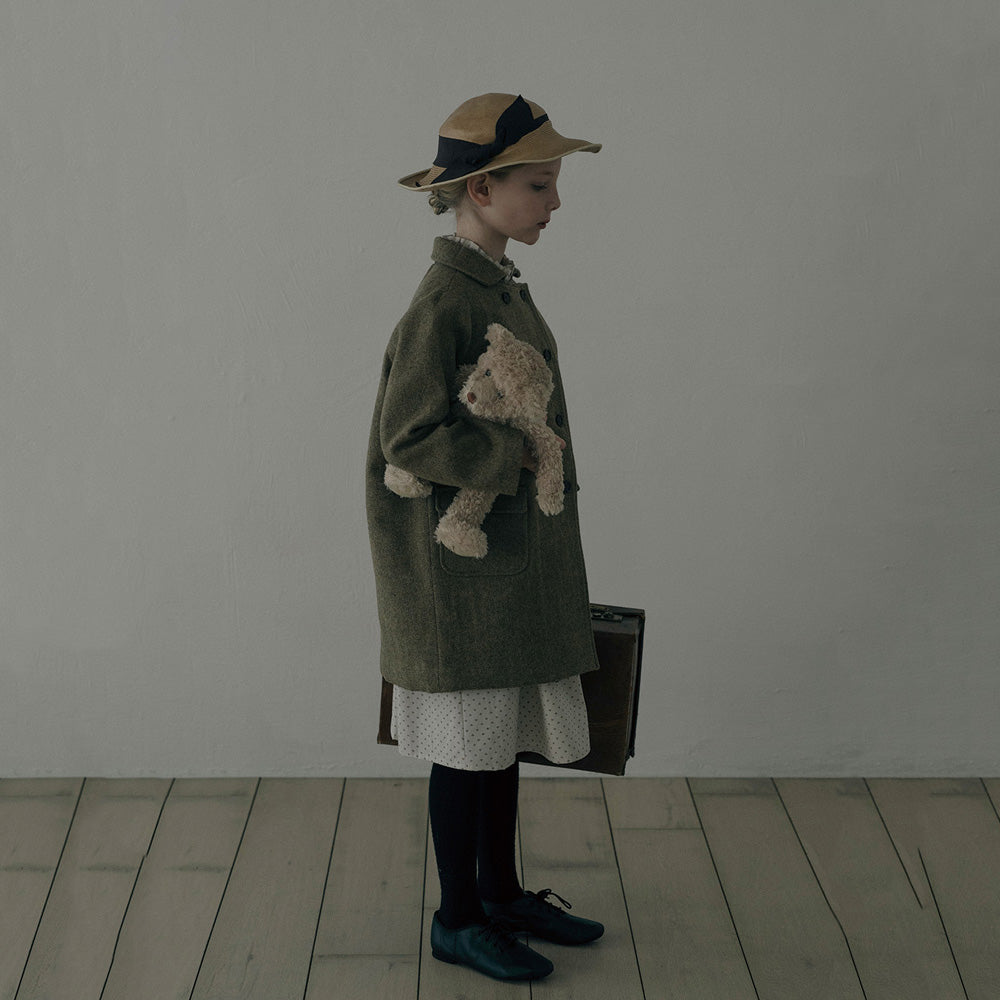 Girls Light Brown Wool Coat