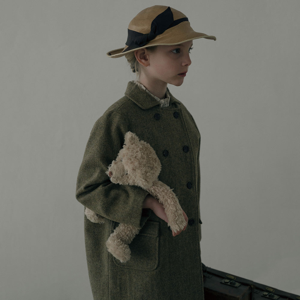 Girls Light Brown Wool Coat