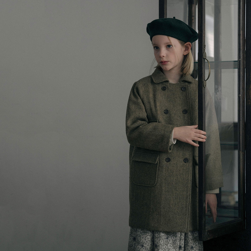 Girls Light Brown Wool Coat
