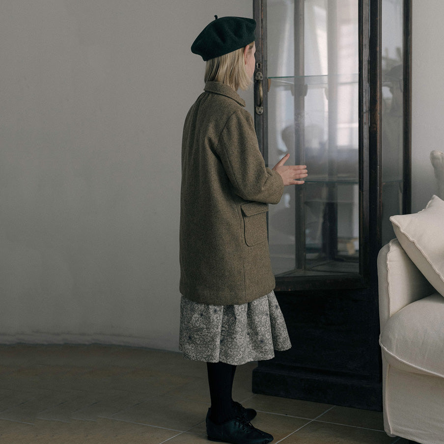 Girls Light Brown Wool Coat