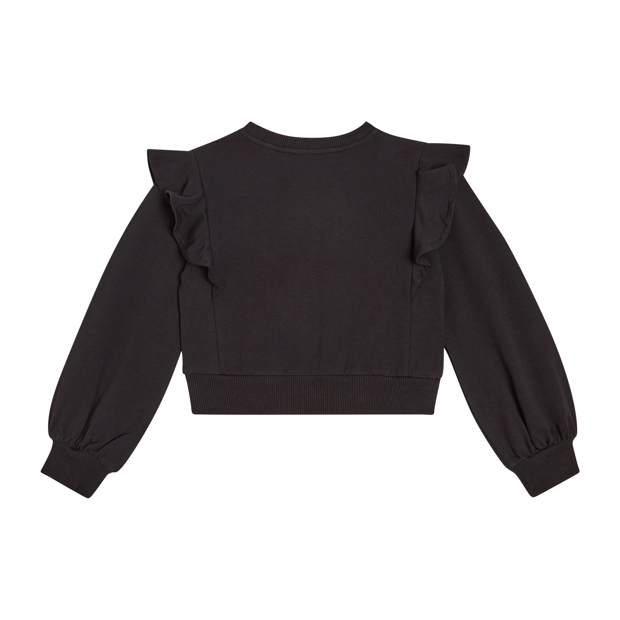 Girls Black Logo Cotton Sweatshirt