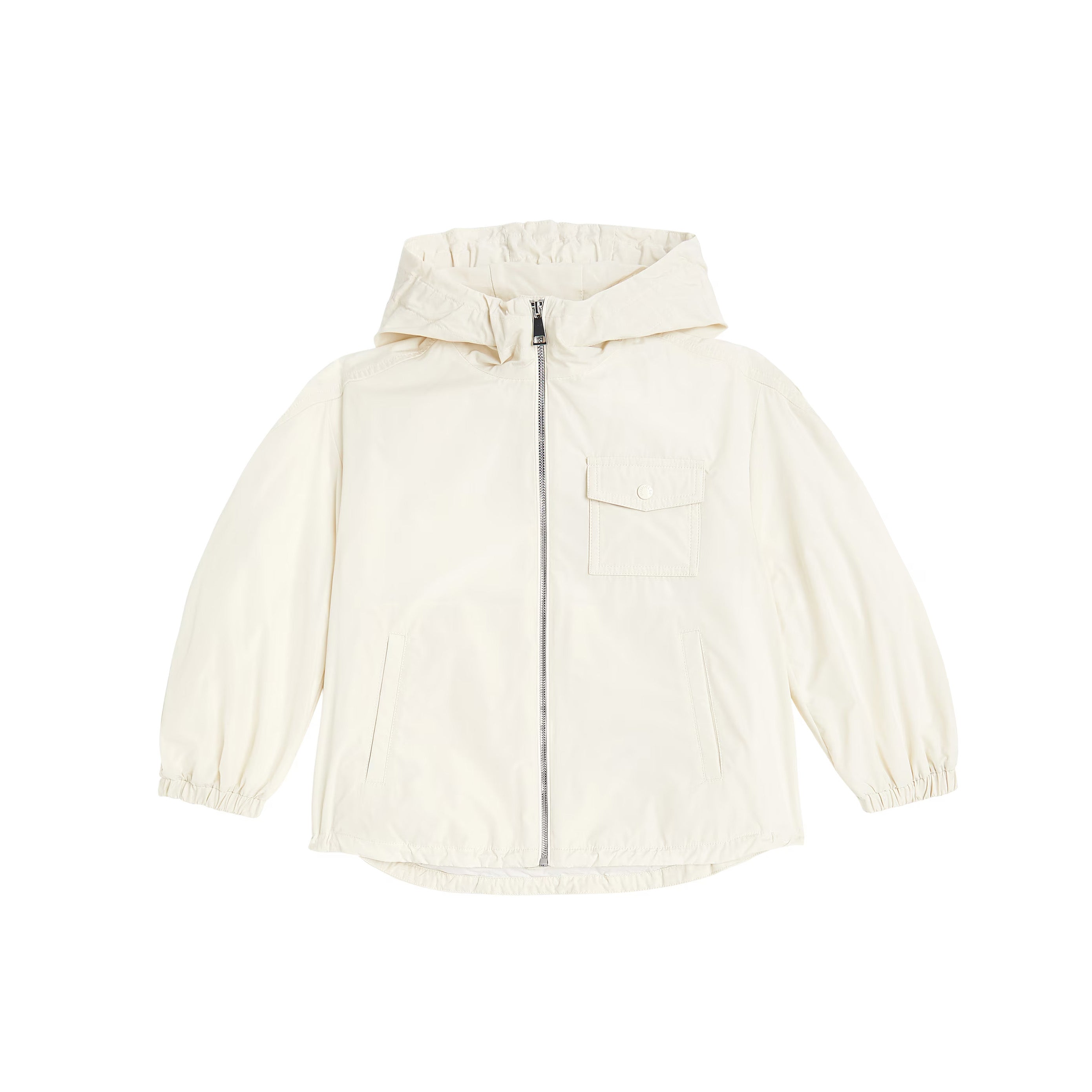 Girls White Zip-Up Jacket