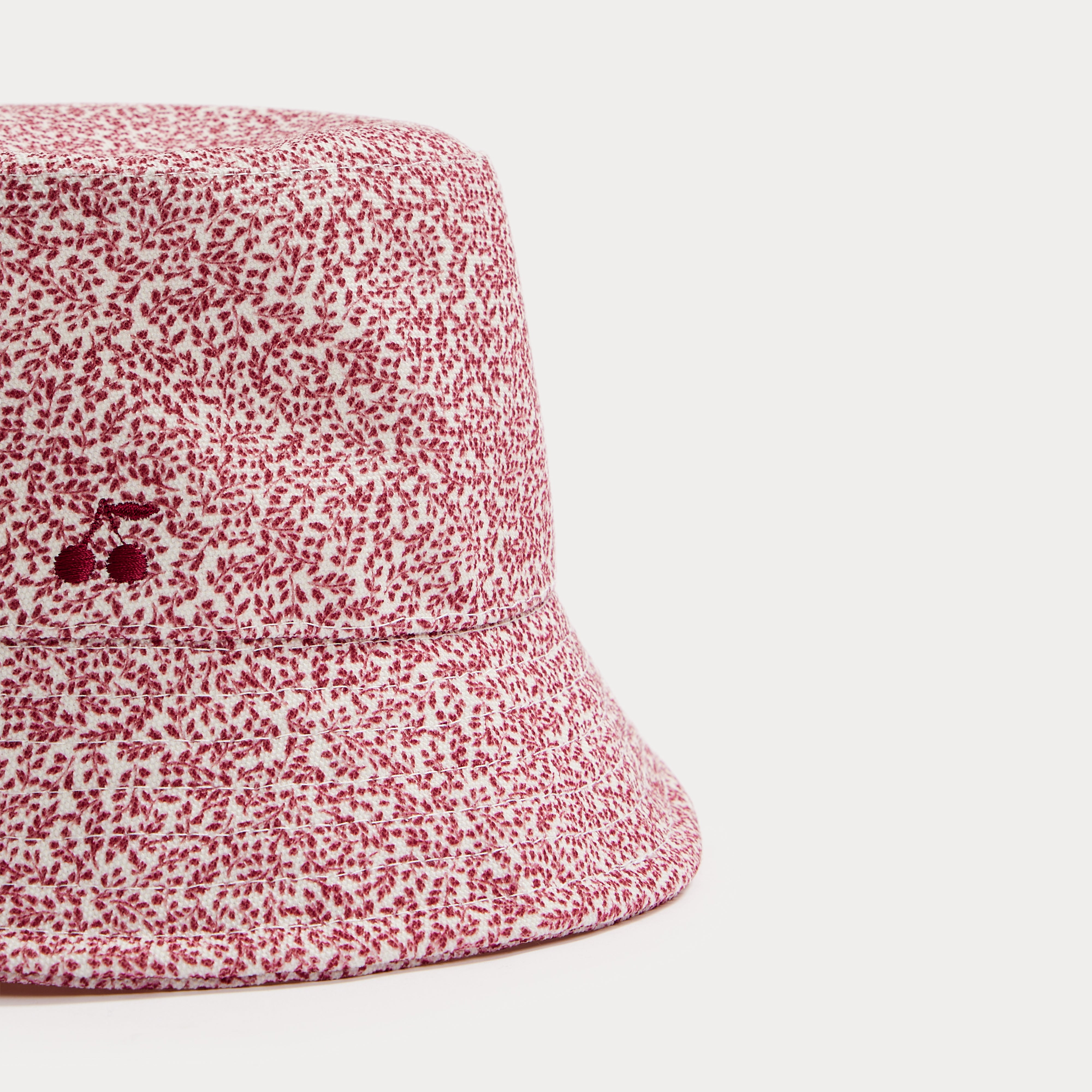 Girls Red Floral Bucket Hat