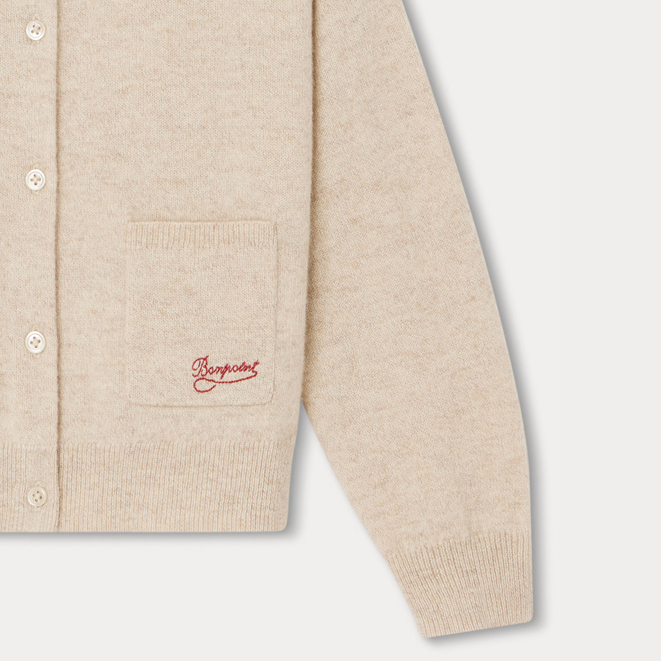 Girls Beige Wool Cardigan