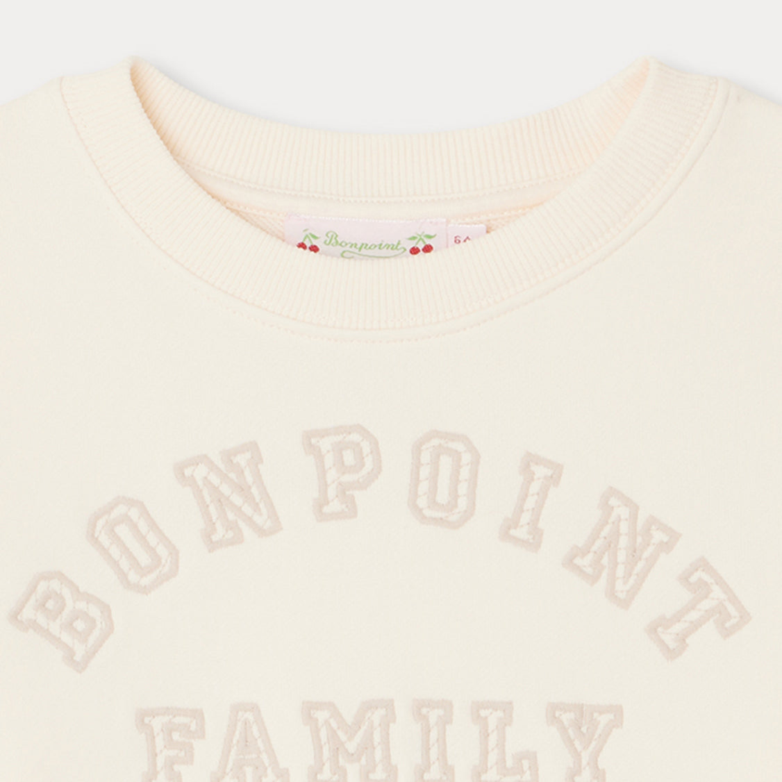 Girls Beige Logo Cotton Sweatshirt