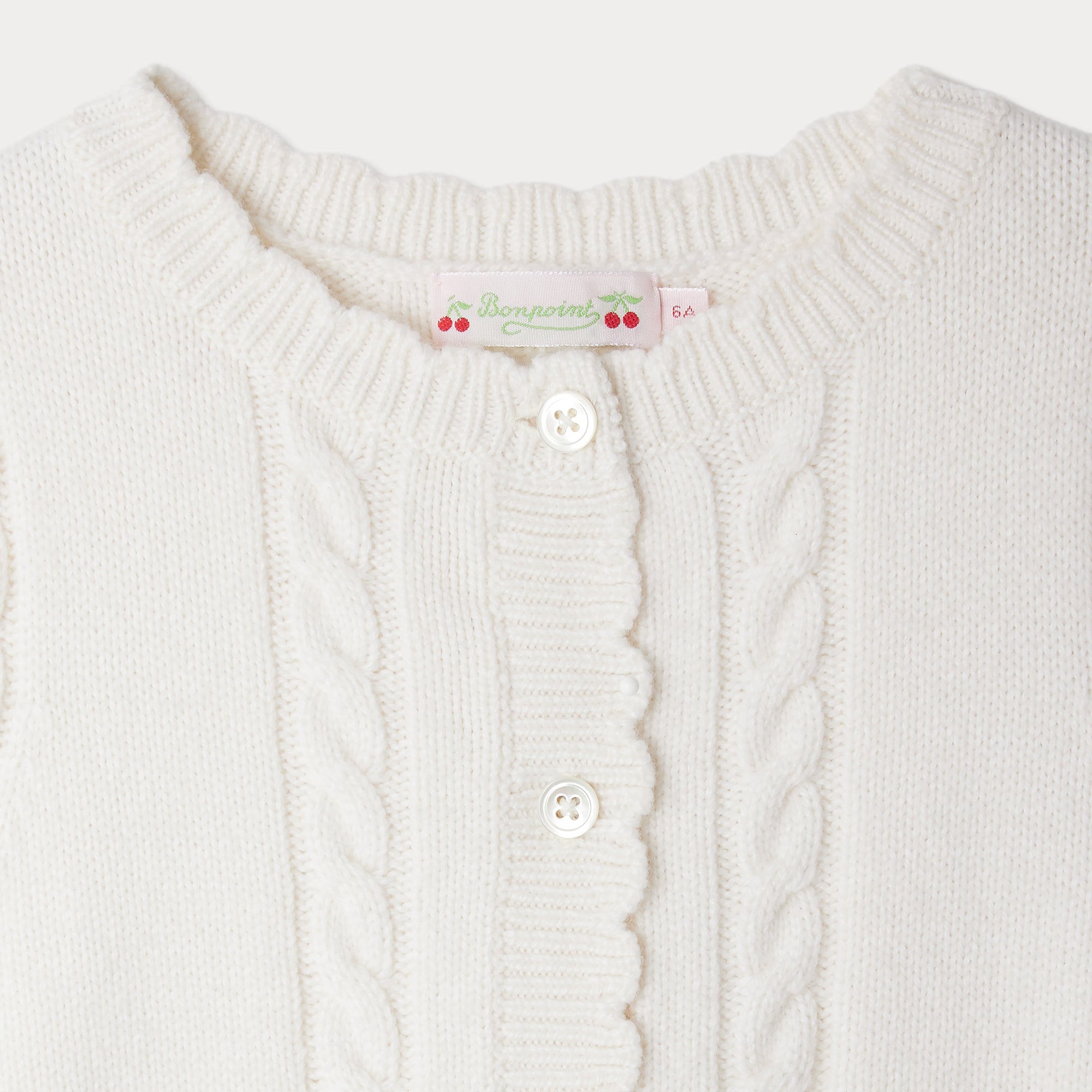 Girls White Knit Gilet