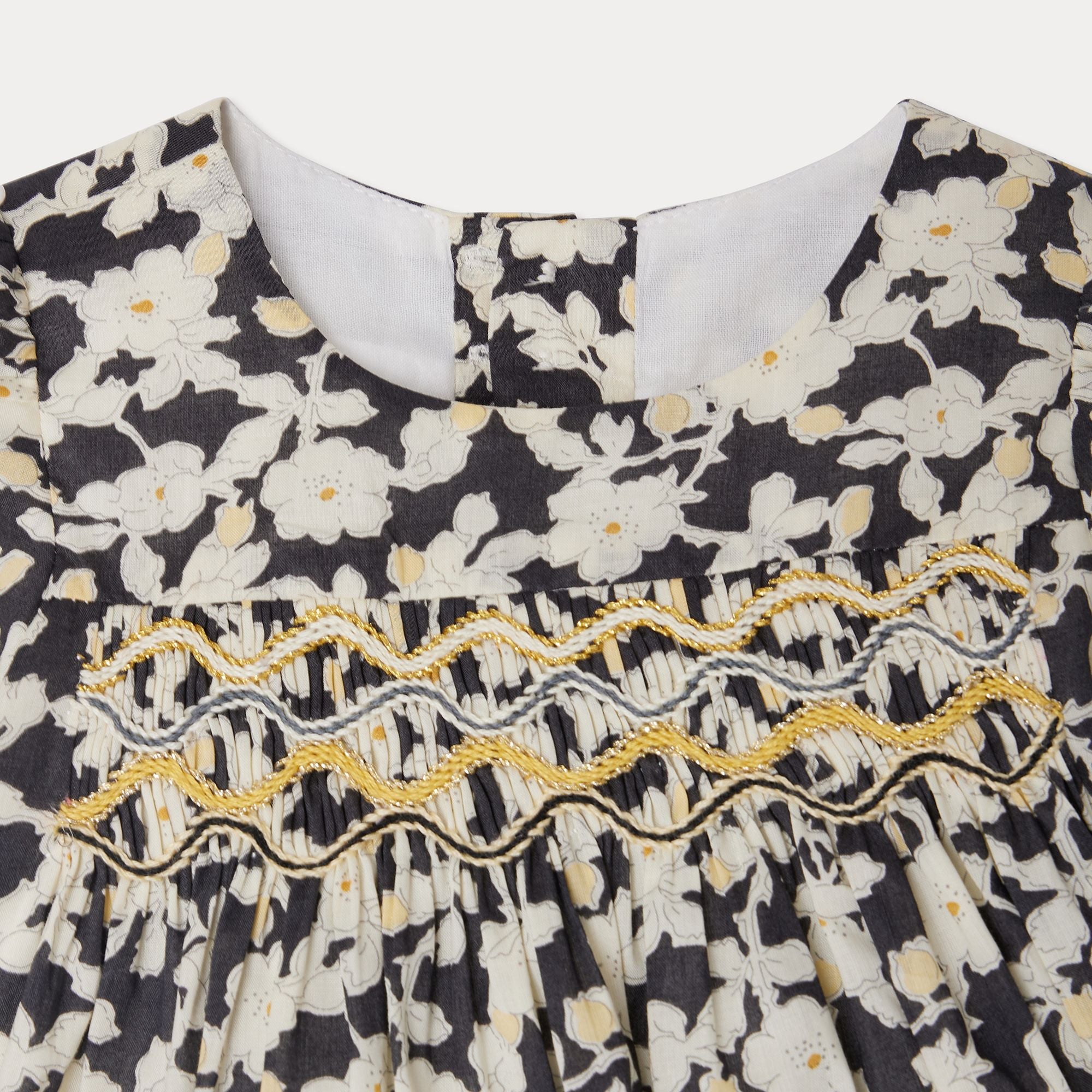 Baby Girls Black Printed Cotton Dress