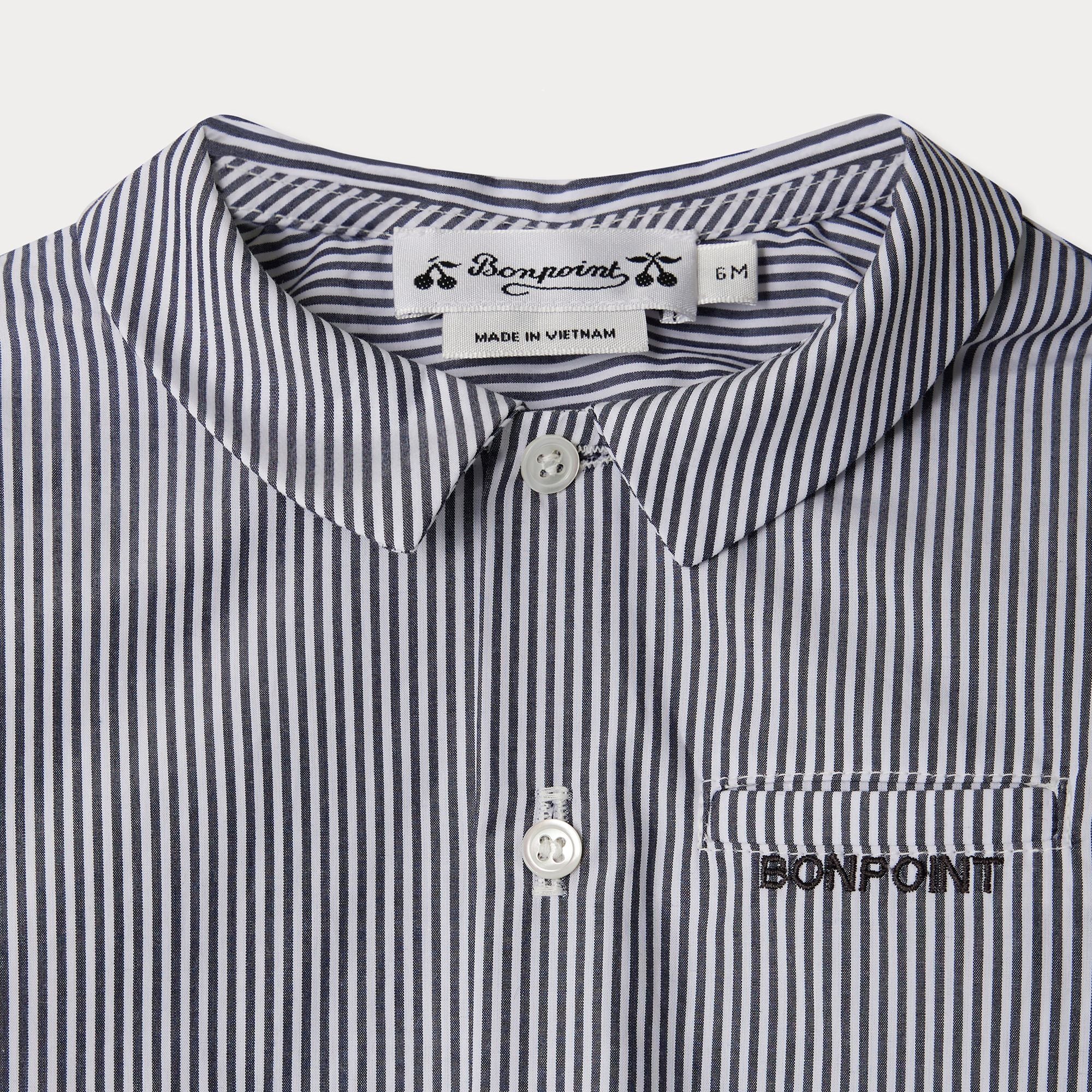 Baby Boys Black Stripes Cotton Shirt