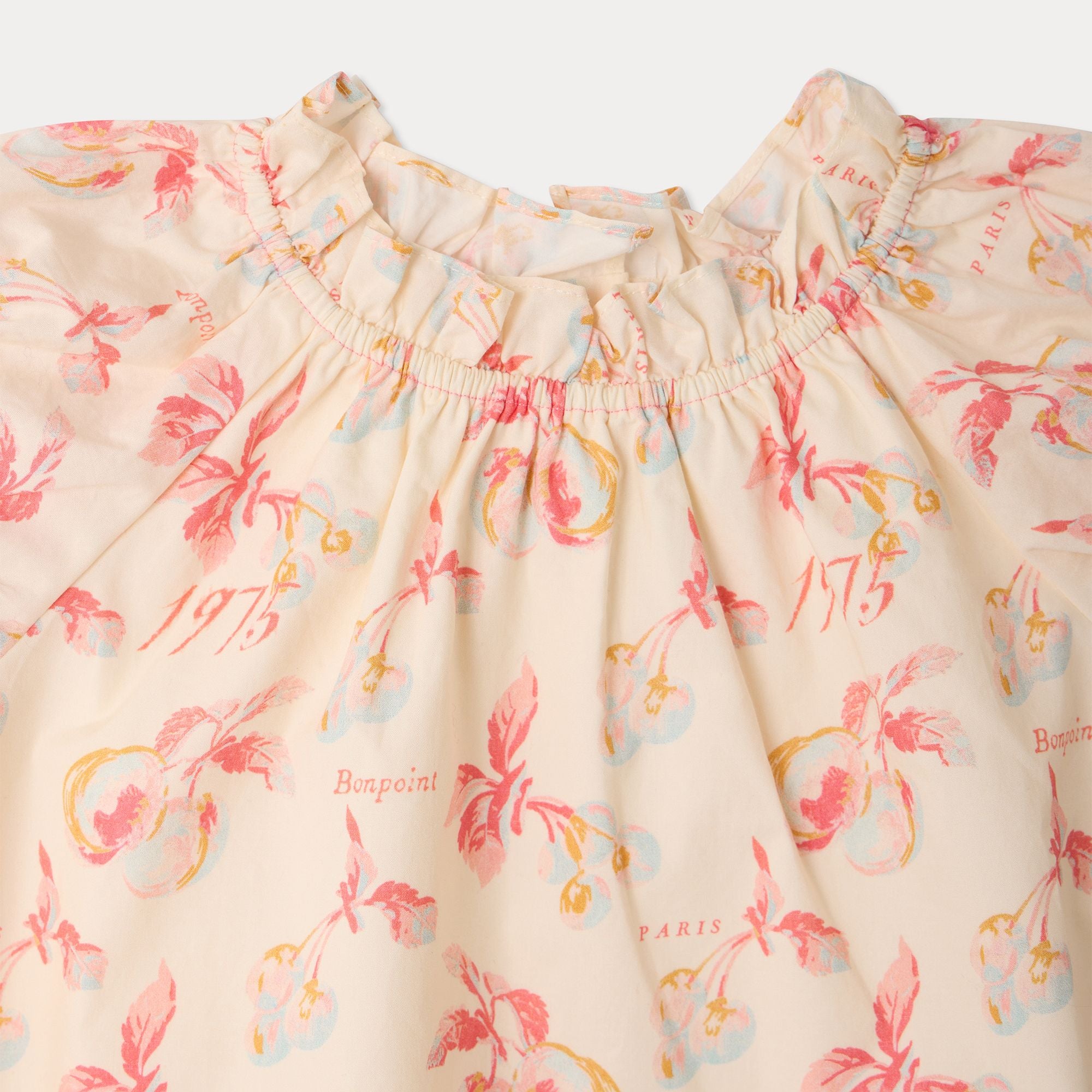 Baby Girls Pink Cherry Printed Cotton Dress