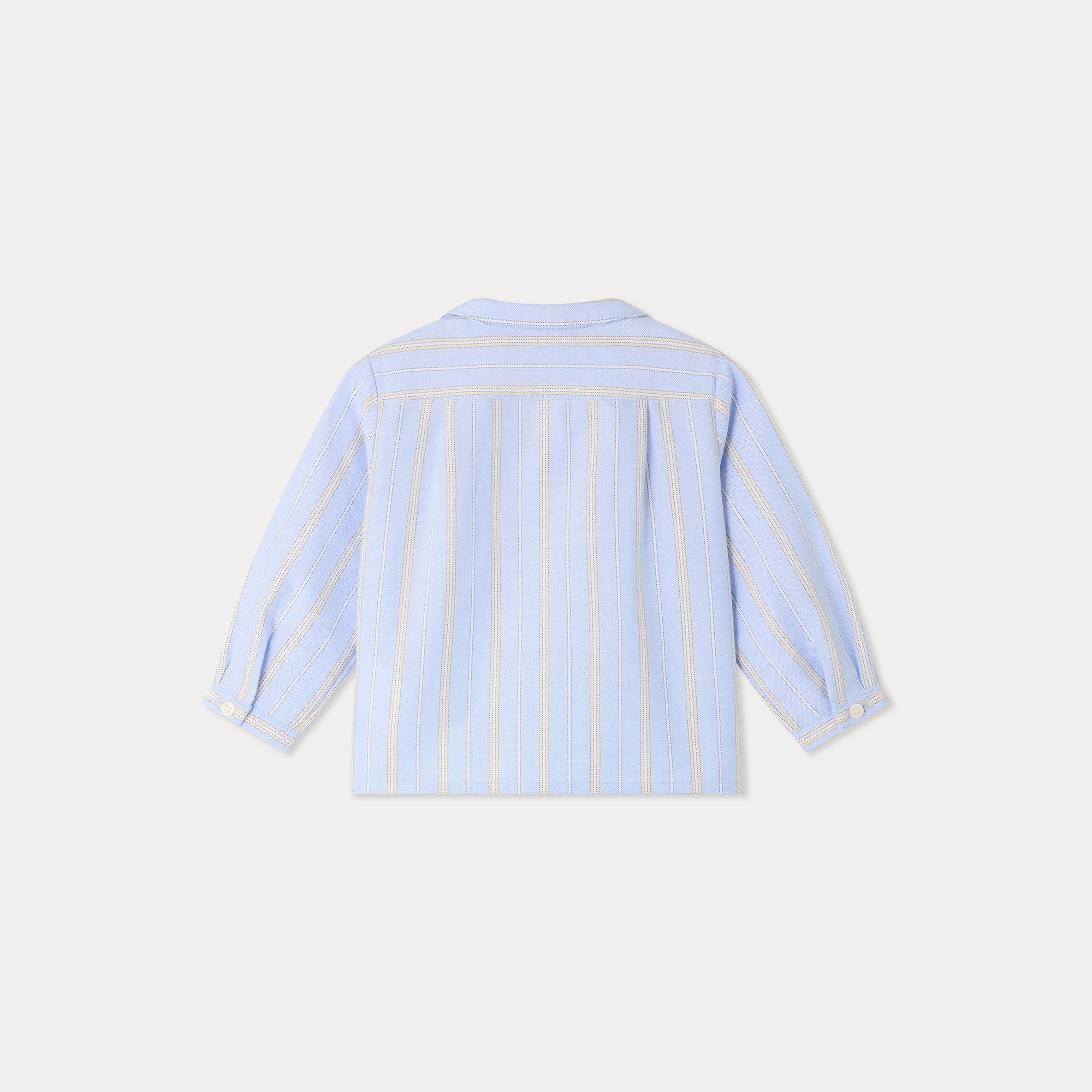 Baby Boys Light Blue Stripes Cotton Shirt