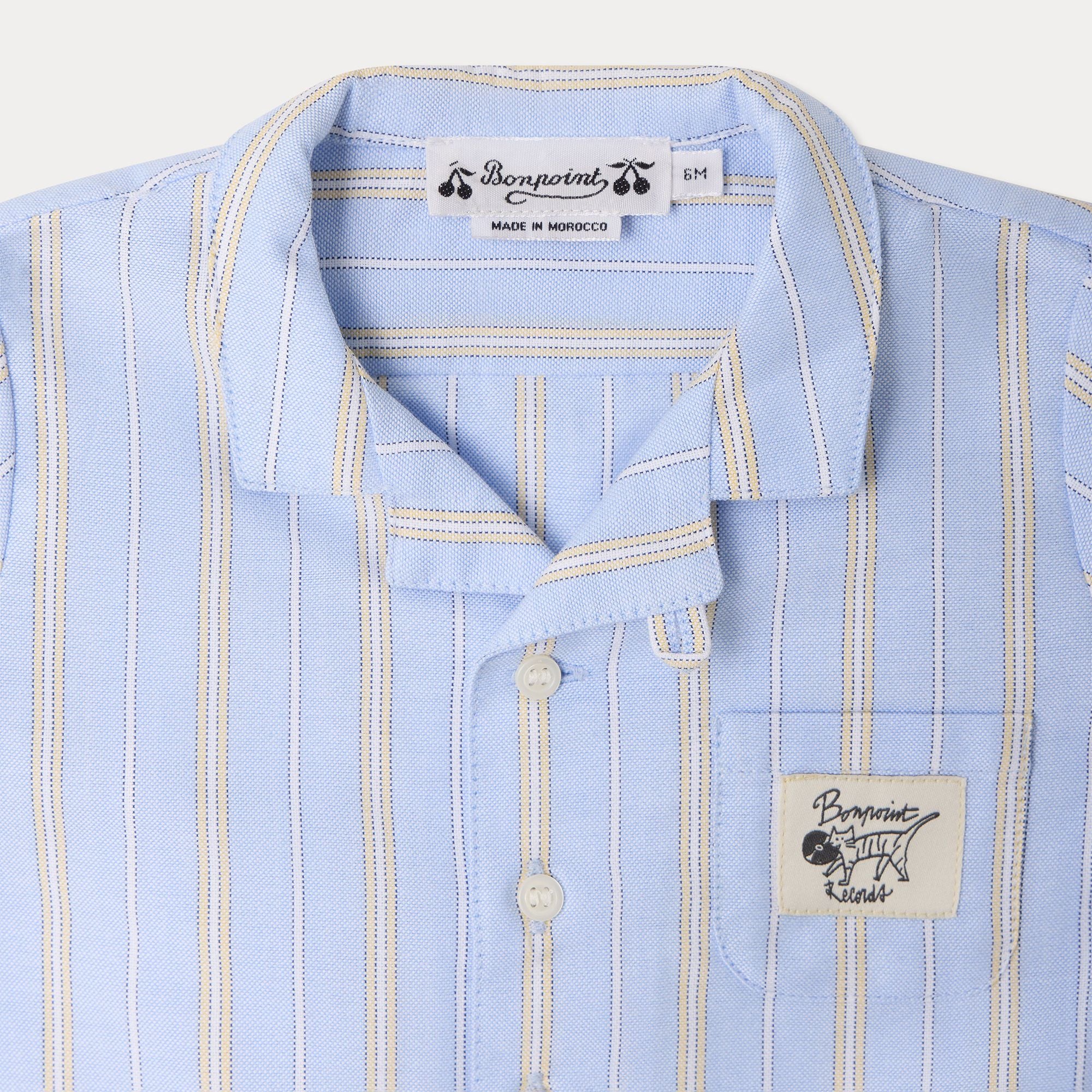 Baby Boys Light Blue Stripes Cotton Shirt