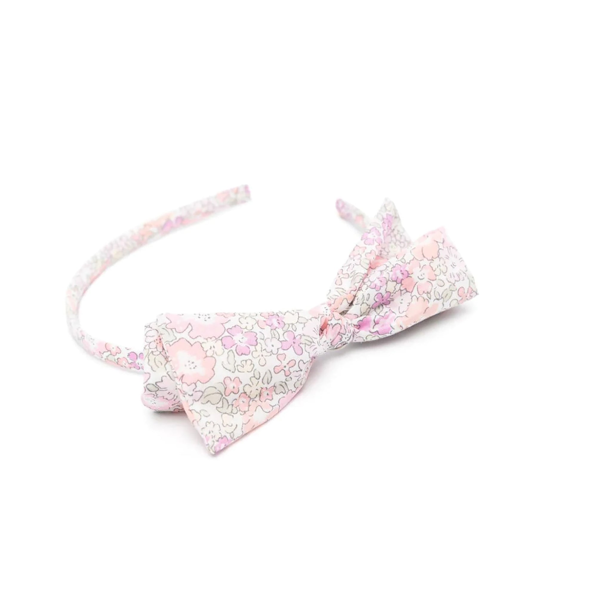 Girls Pink Floral Bow Headband