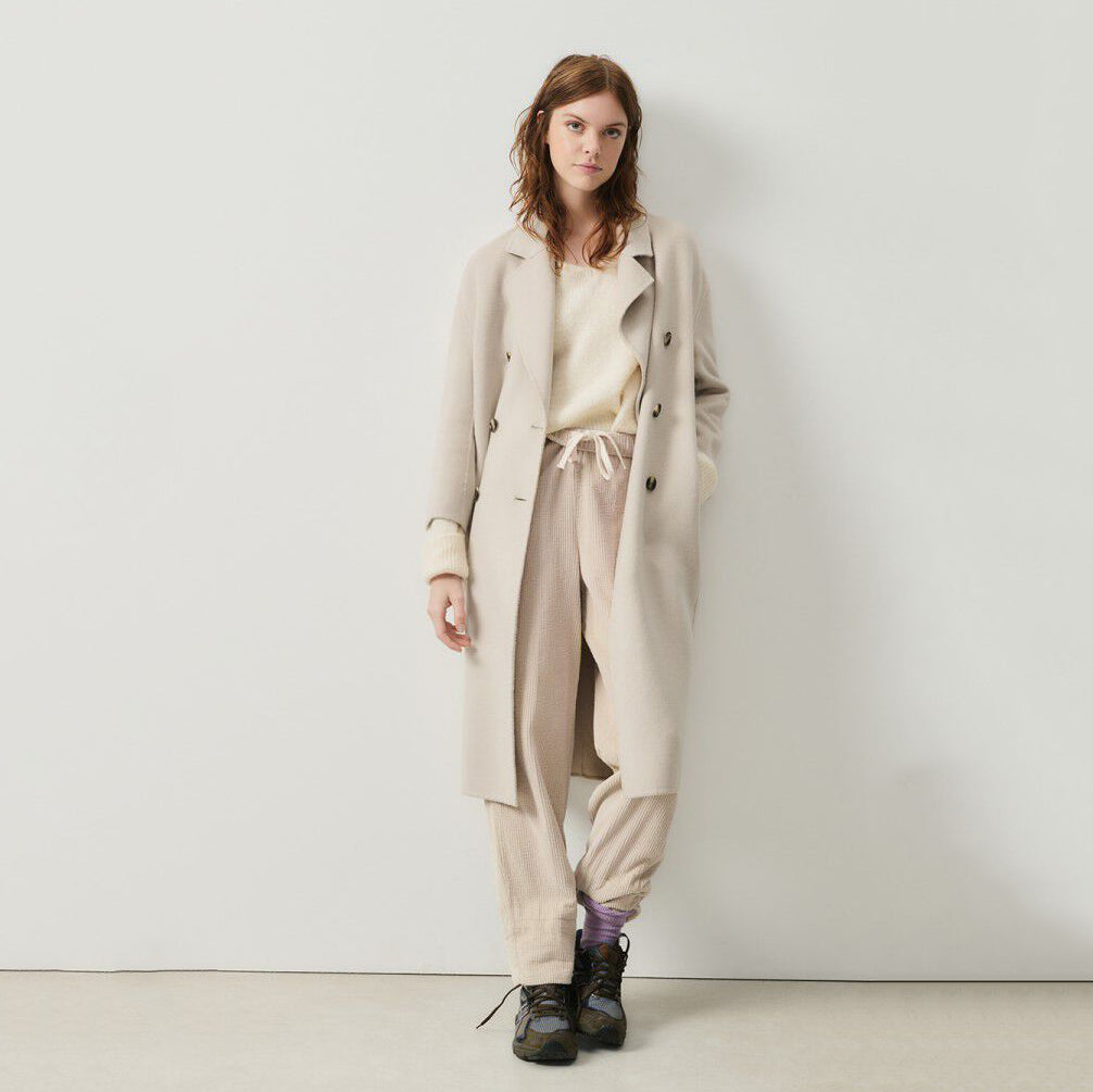 Women Beige Corduroy Trousers