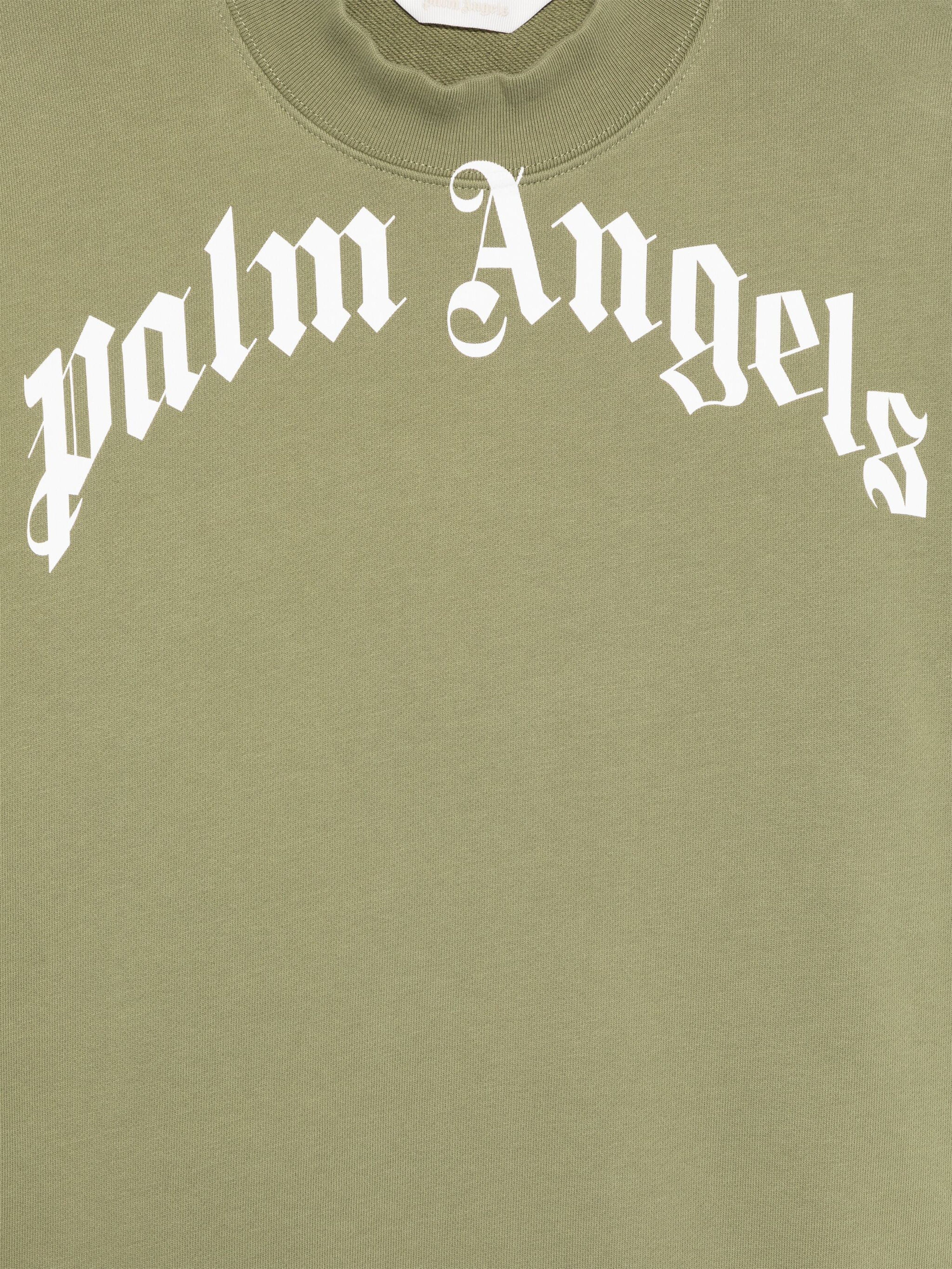 Palm Angels Kids Classic Curved Logo Sweatshirt in Green