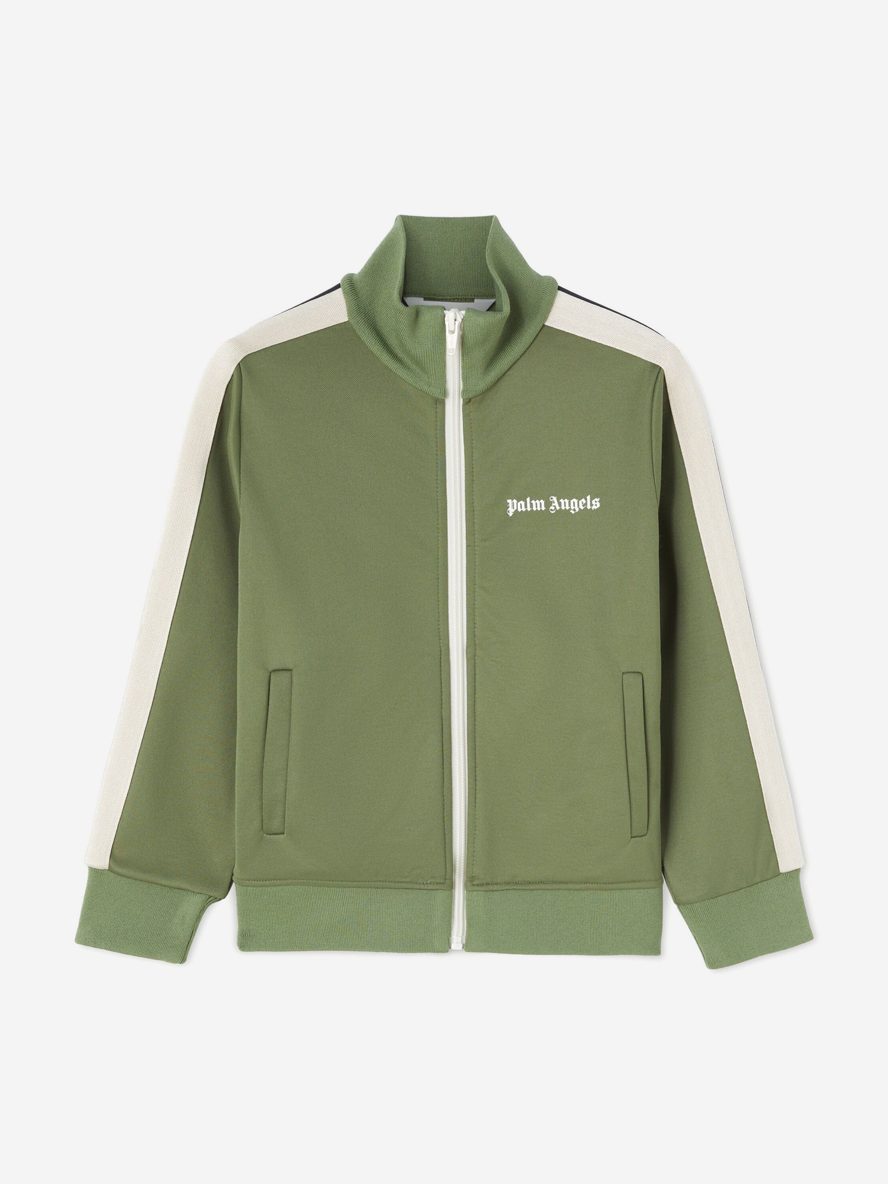 Palm Angels Boys Track Jacket in Green