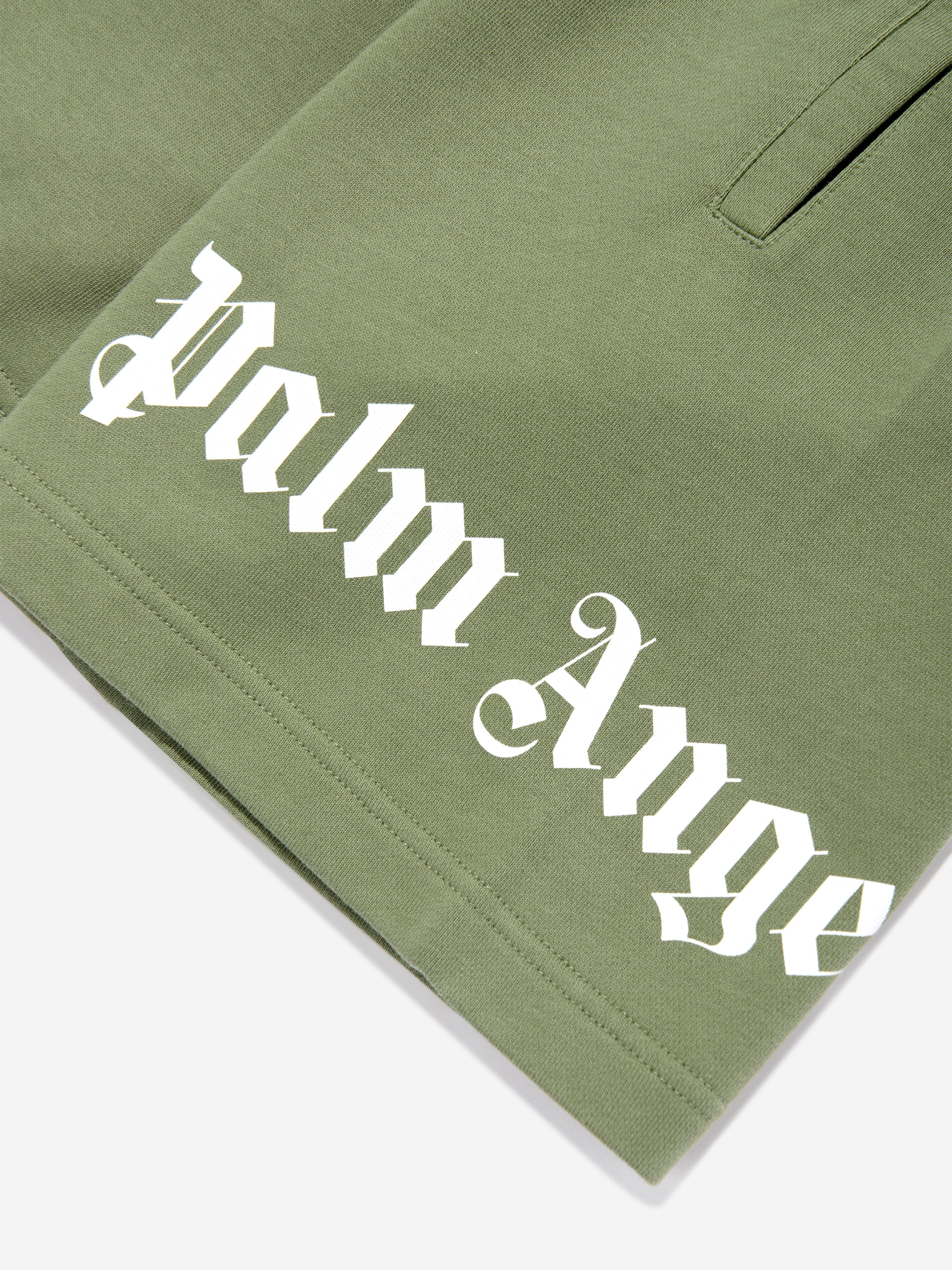 Palm Angels Boys Classic Overlogo Shorts in Green