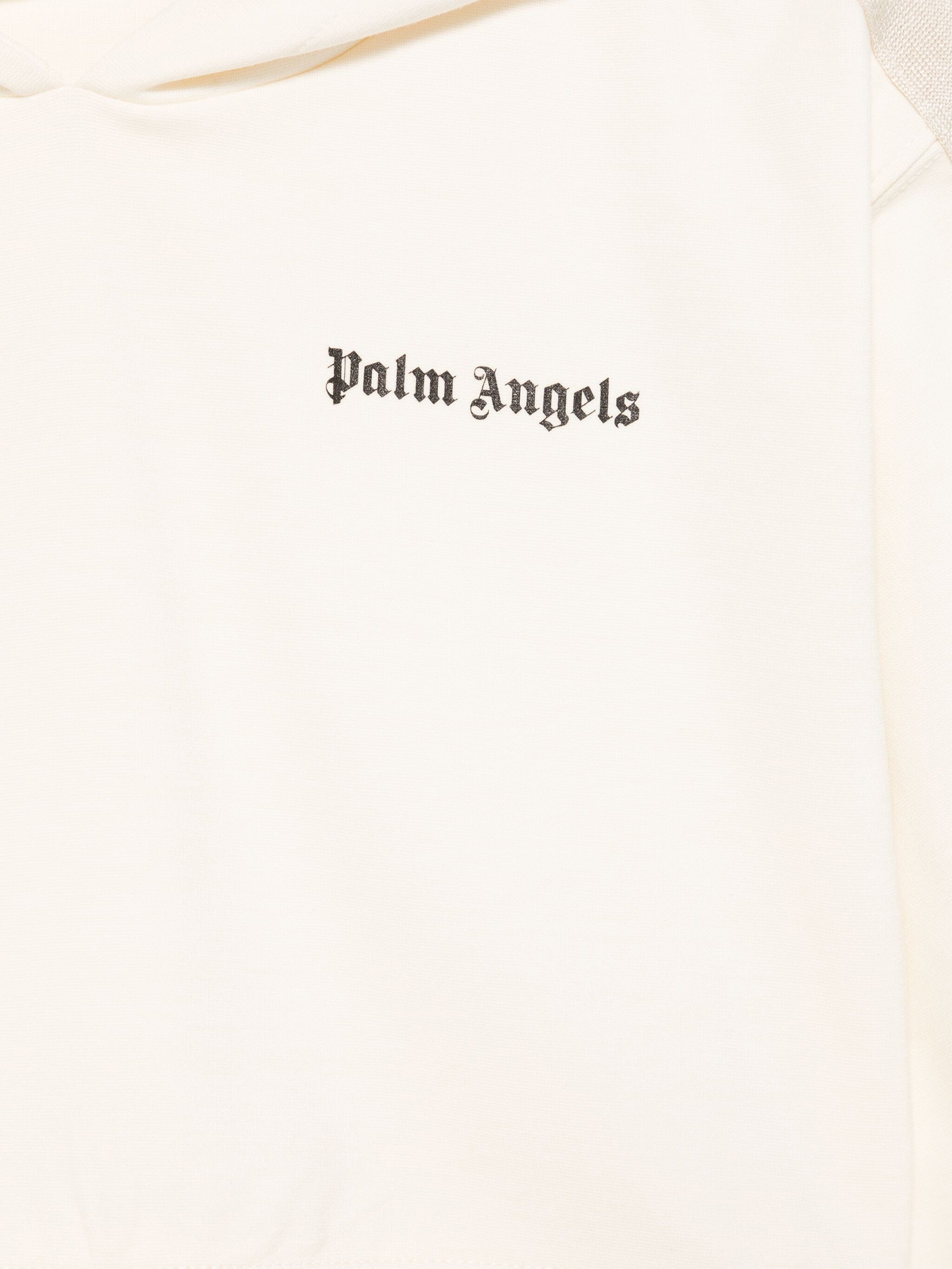 Palm Angels Girls Track Cropped Hoodie in White