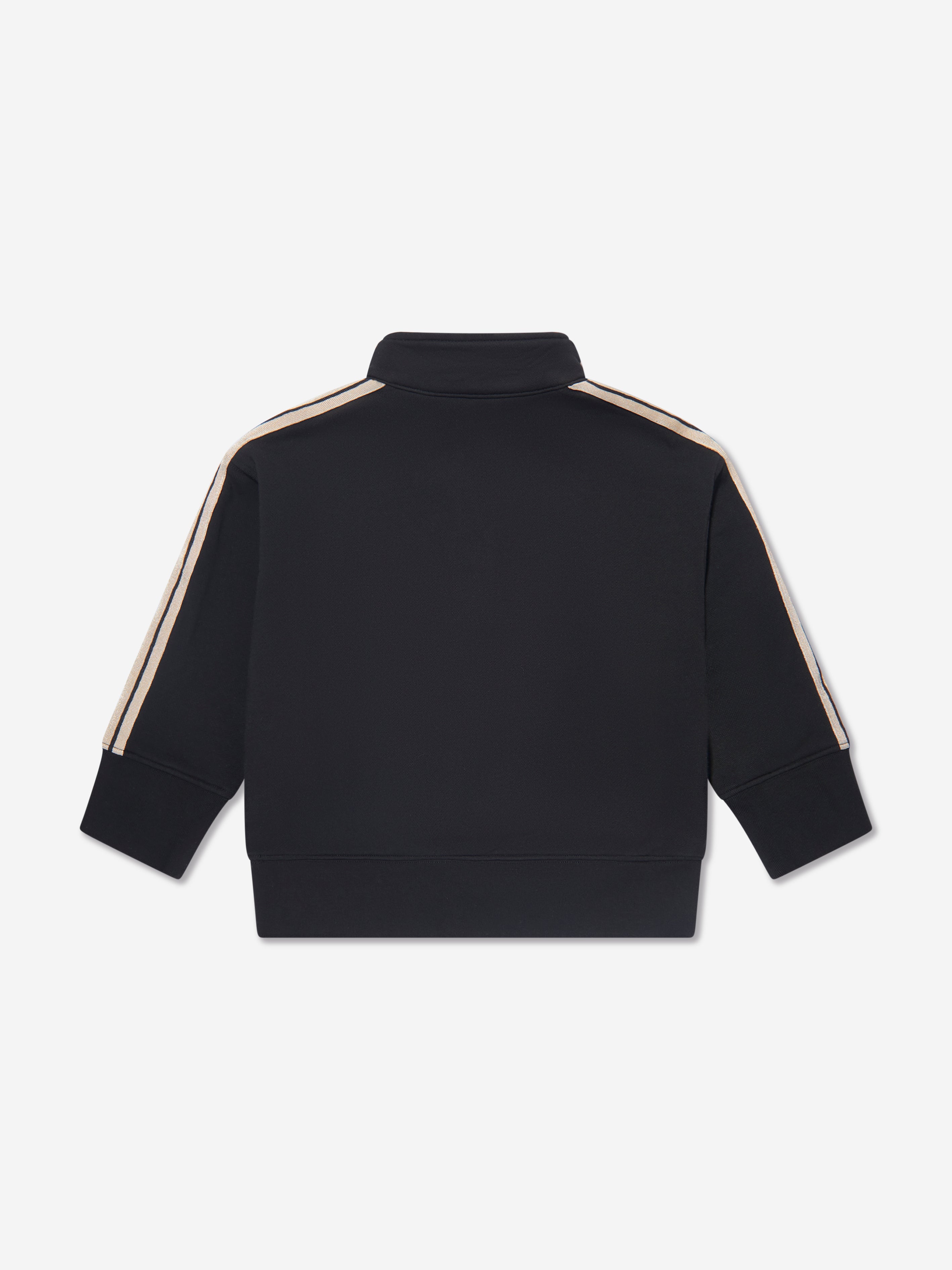 Palm Angels Boys Track Half Zip Sweatshirt in Black