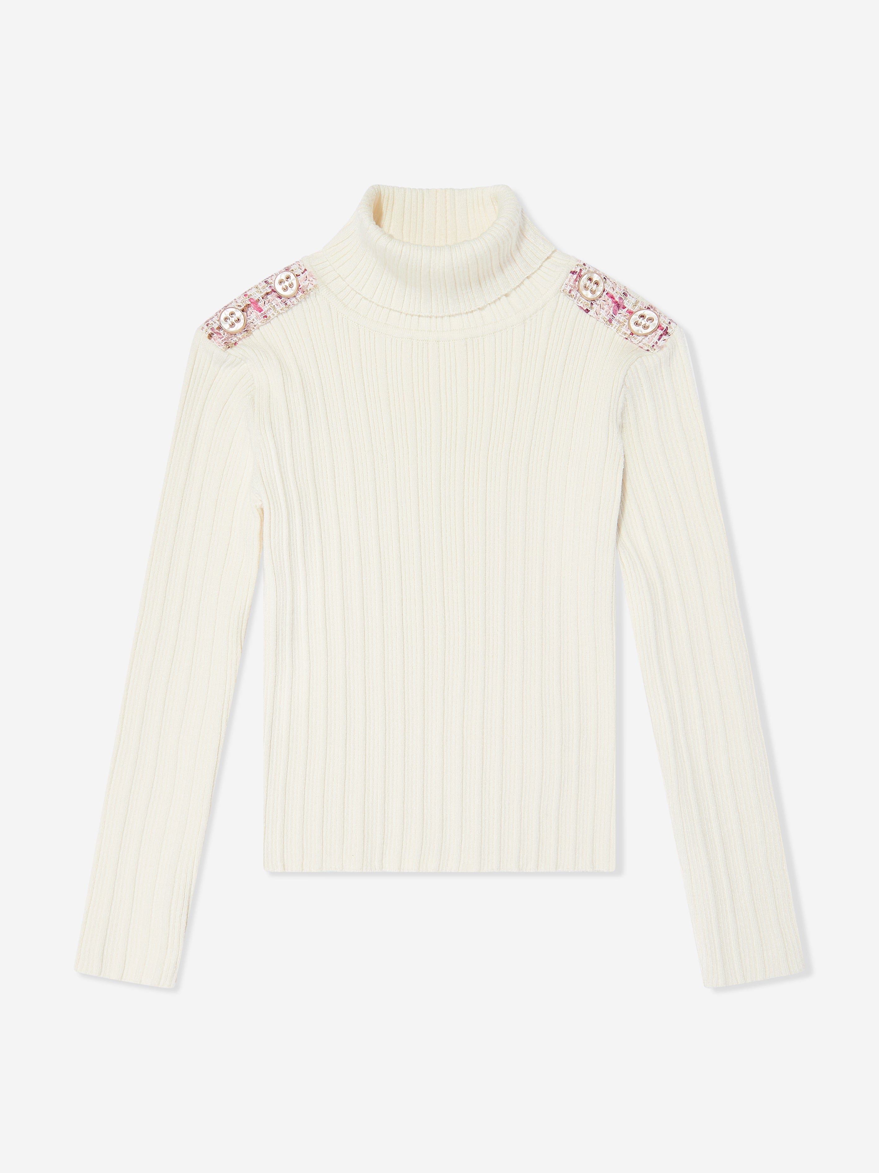Girls Ribbed Jumper in White