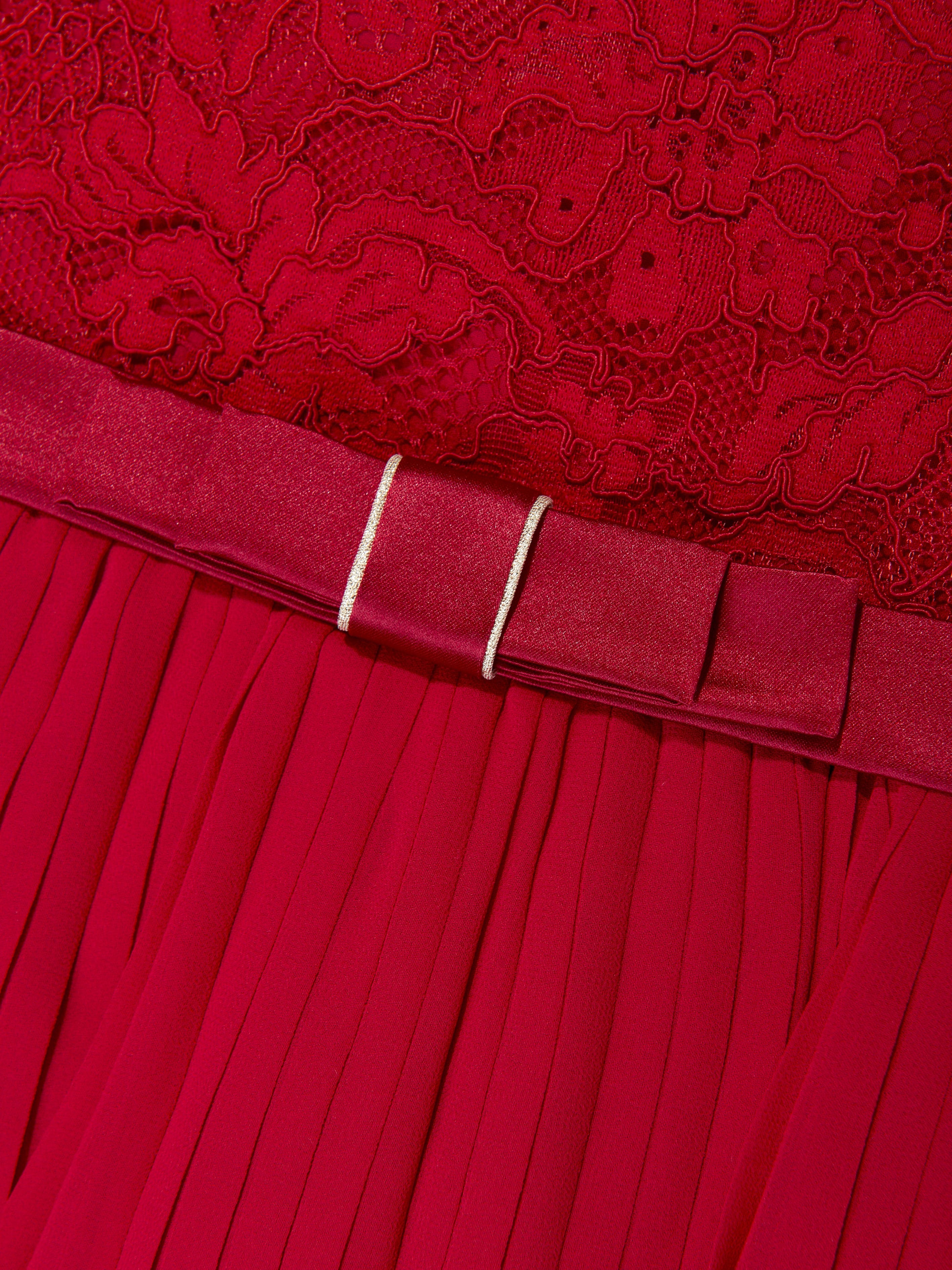 Girls Lace Dress in Red