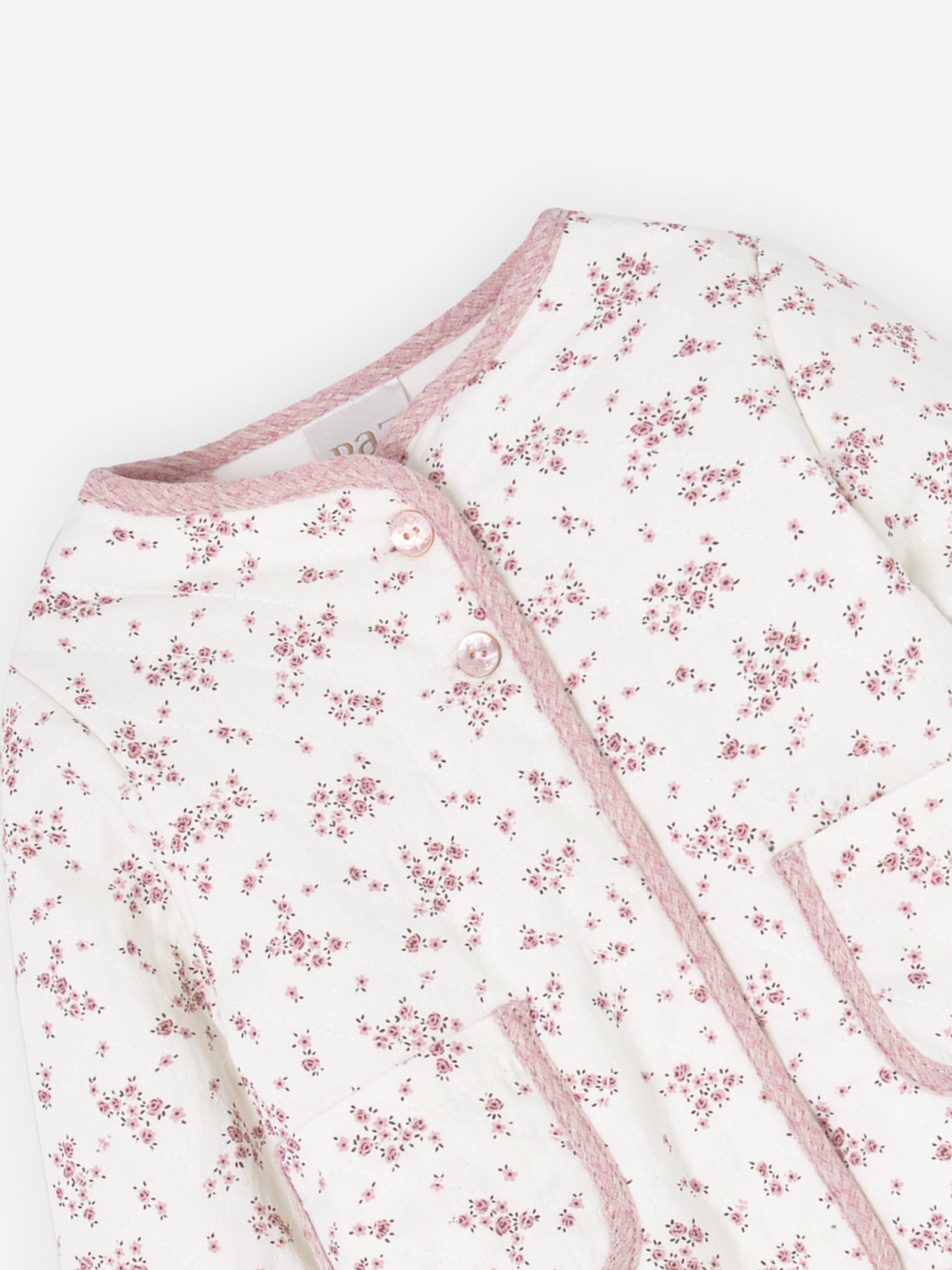 Baby Girls Floral Jacket in White