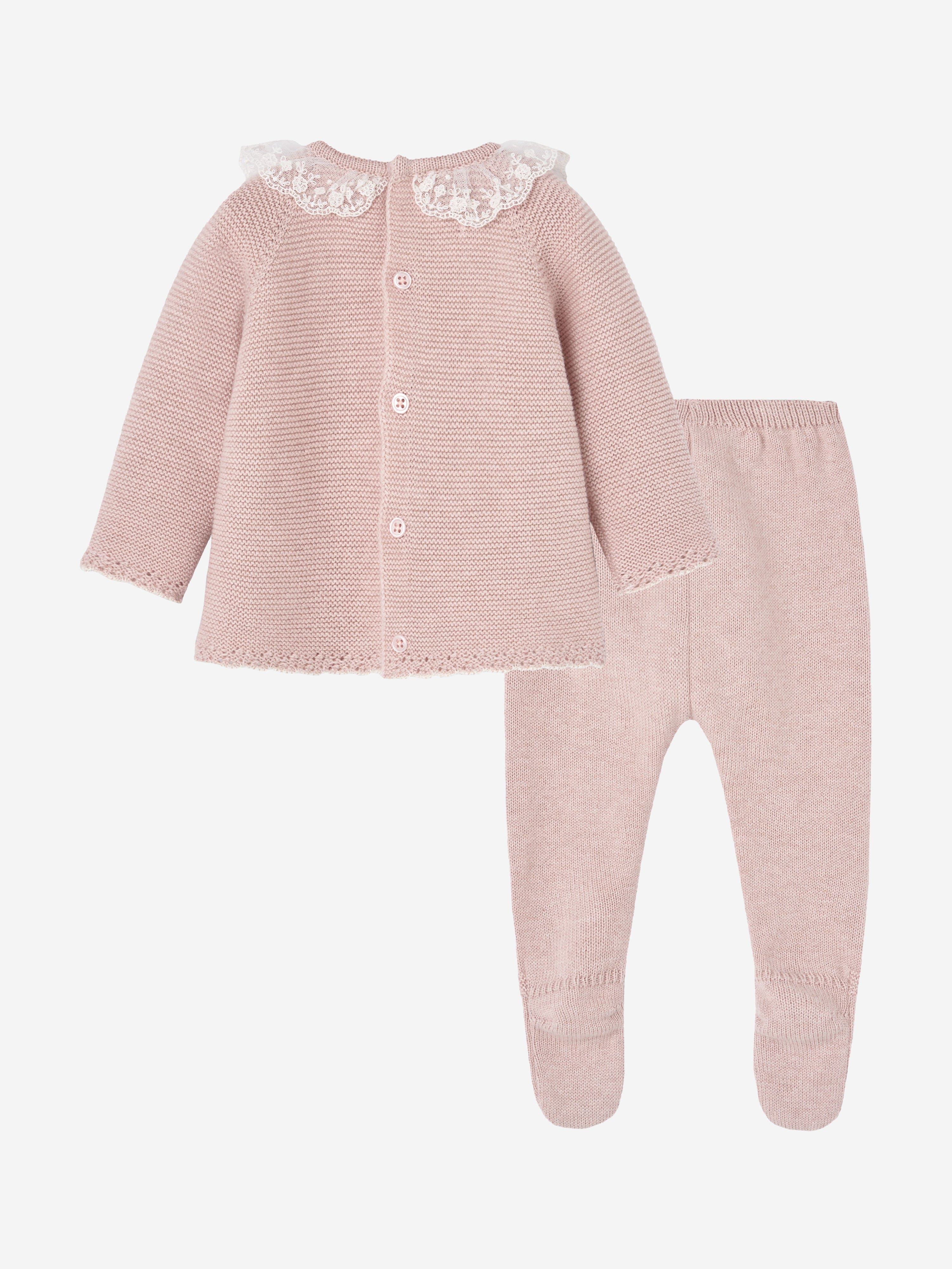 Baby Girls Knitted 2 Piece Set in Pink