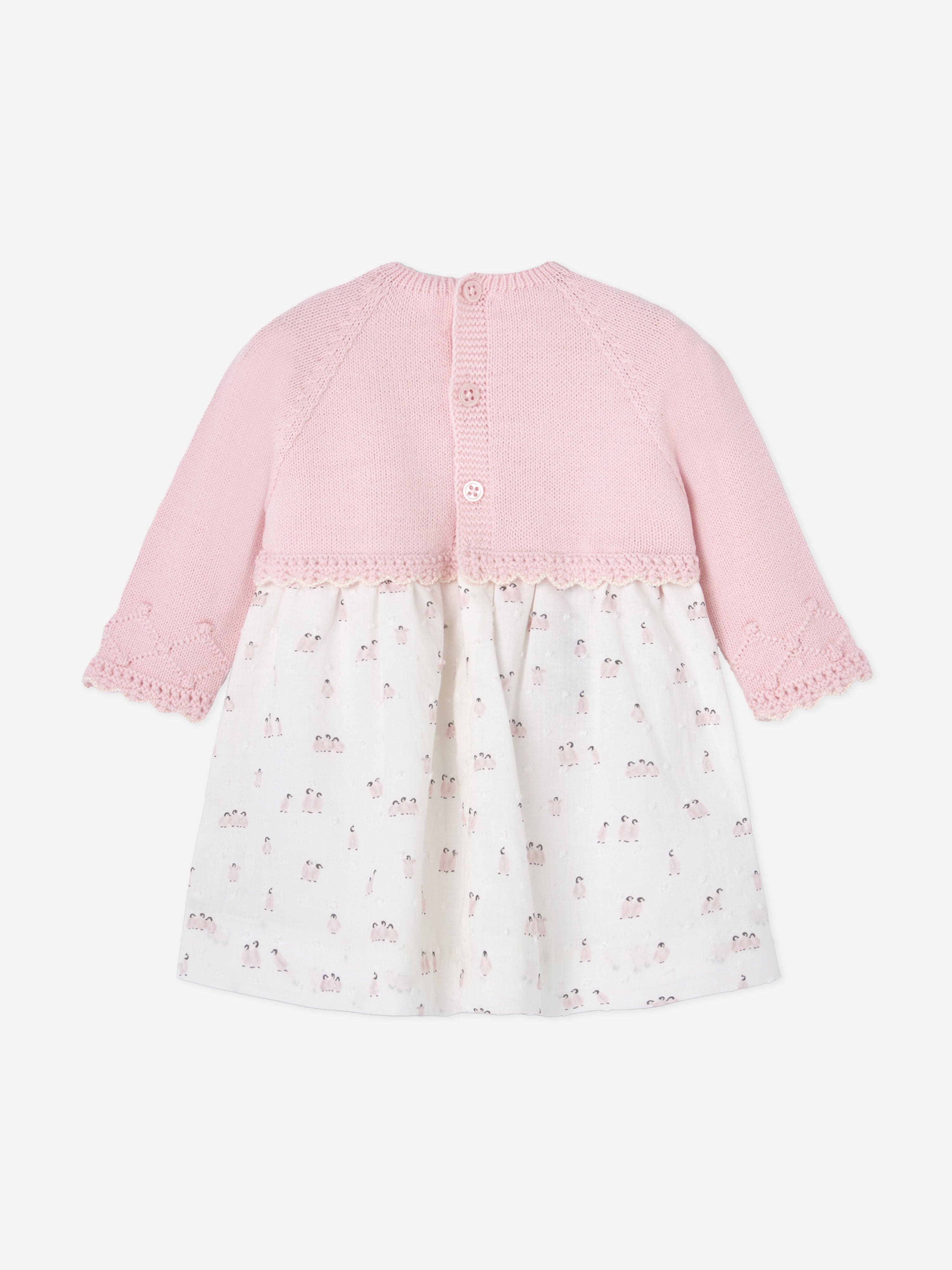 Paz Rodriguez Baby Girls Cotton and Wool Dress in Pink