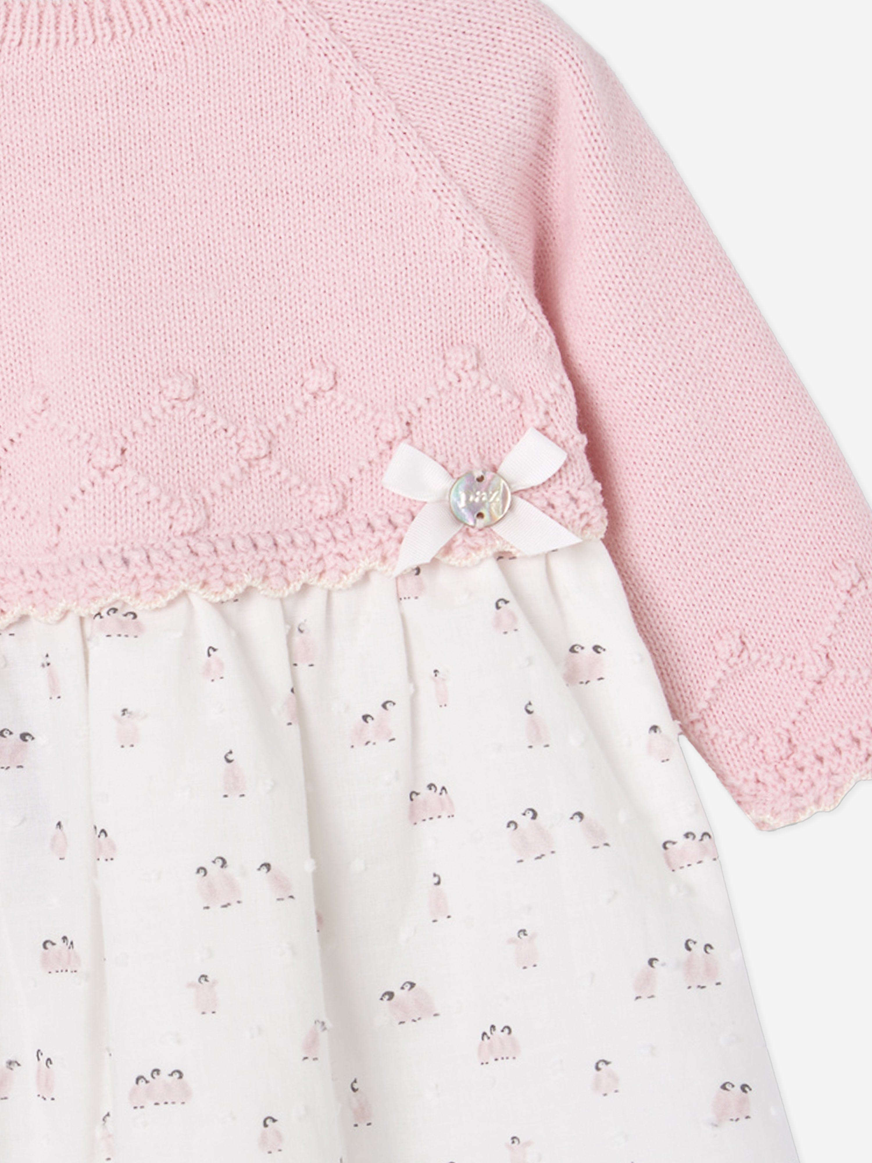 Paz Rodriguez Baby Girls Cotton and Wool Dress in Pink