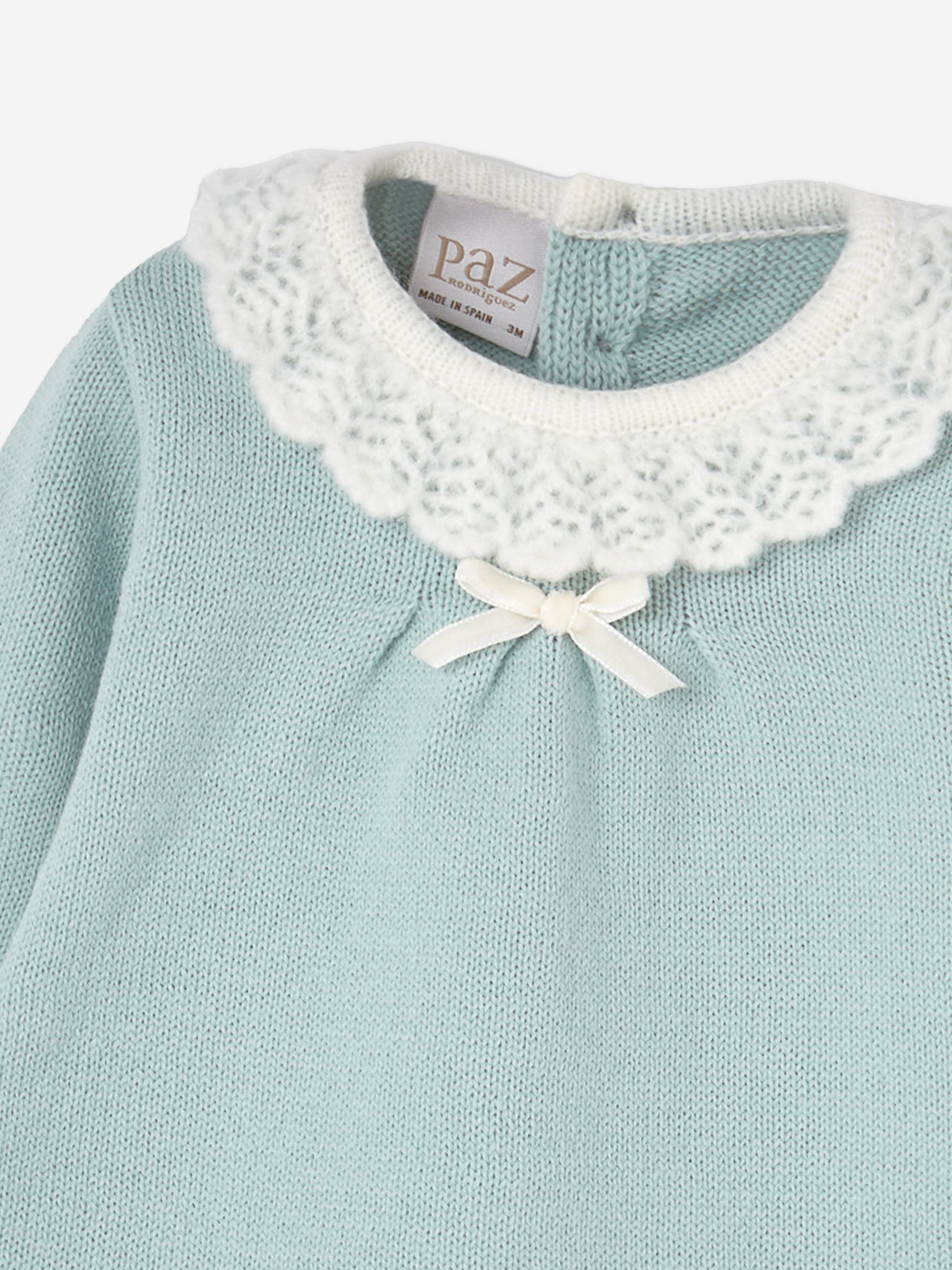 Paz Rodriguez Baby Girls Knitted Dress in Green