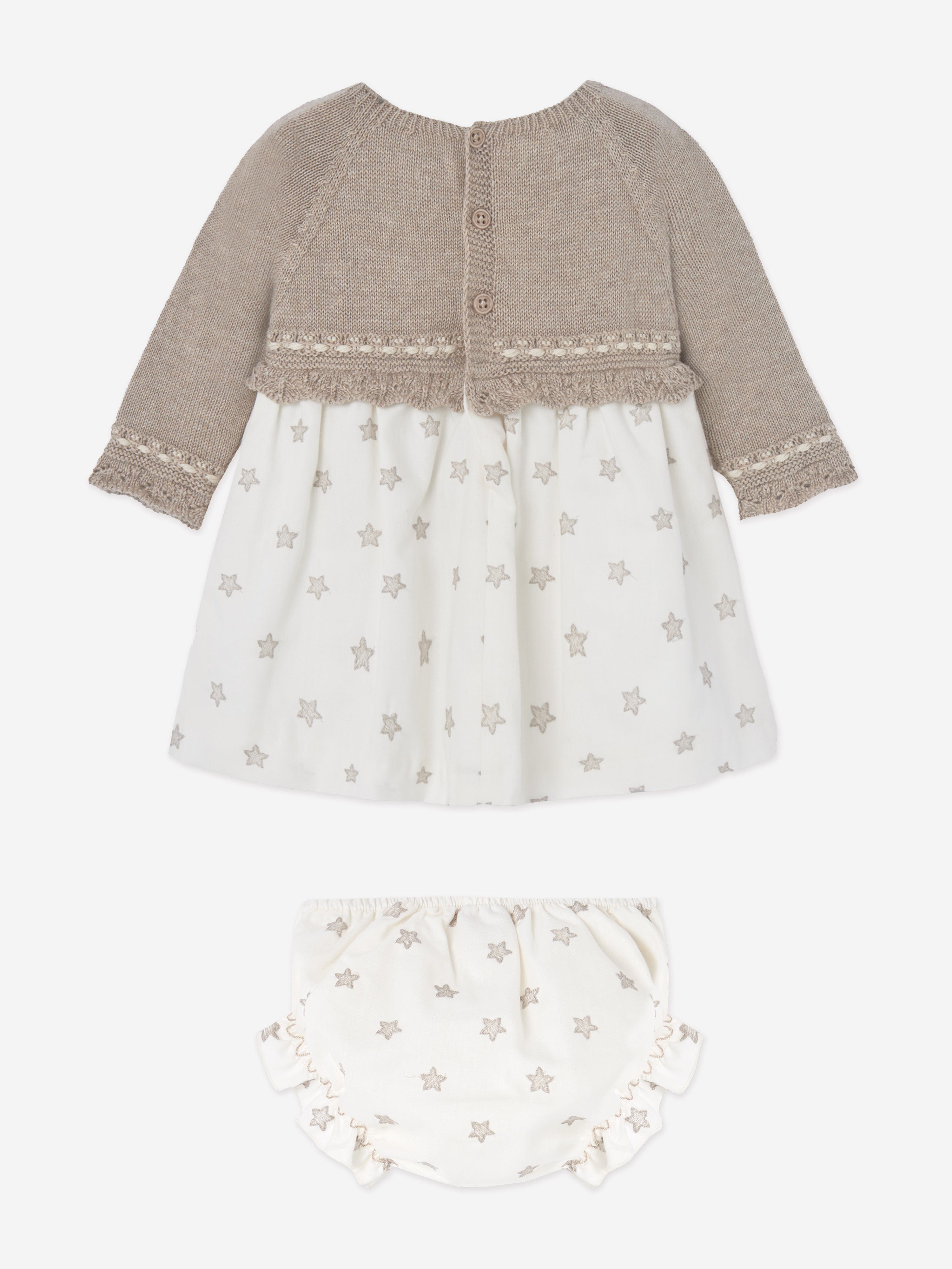 Baby Girls Dress With Bloomers in Brown
