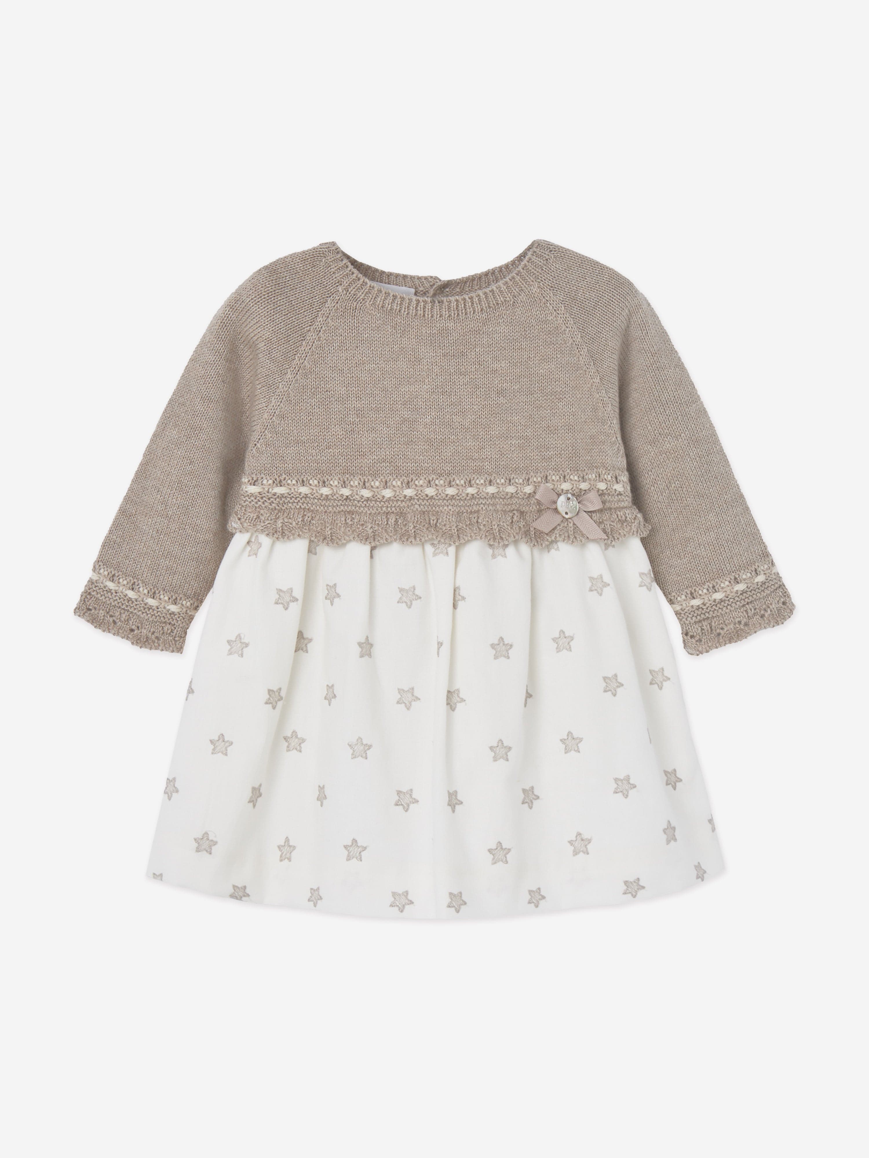 Baby Girls Dress With Bloomers in Brown
