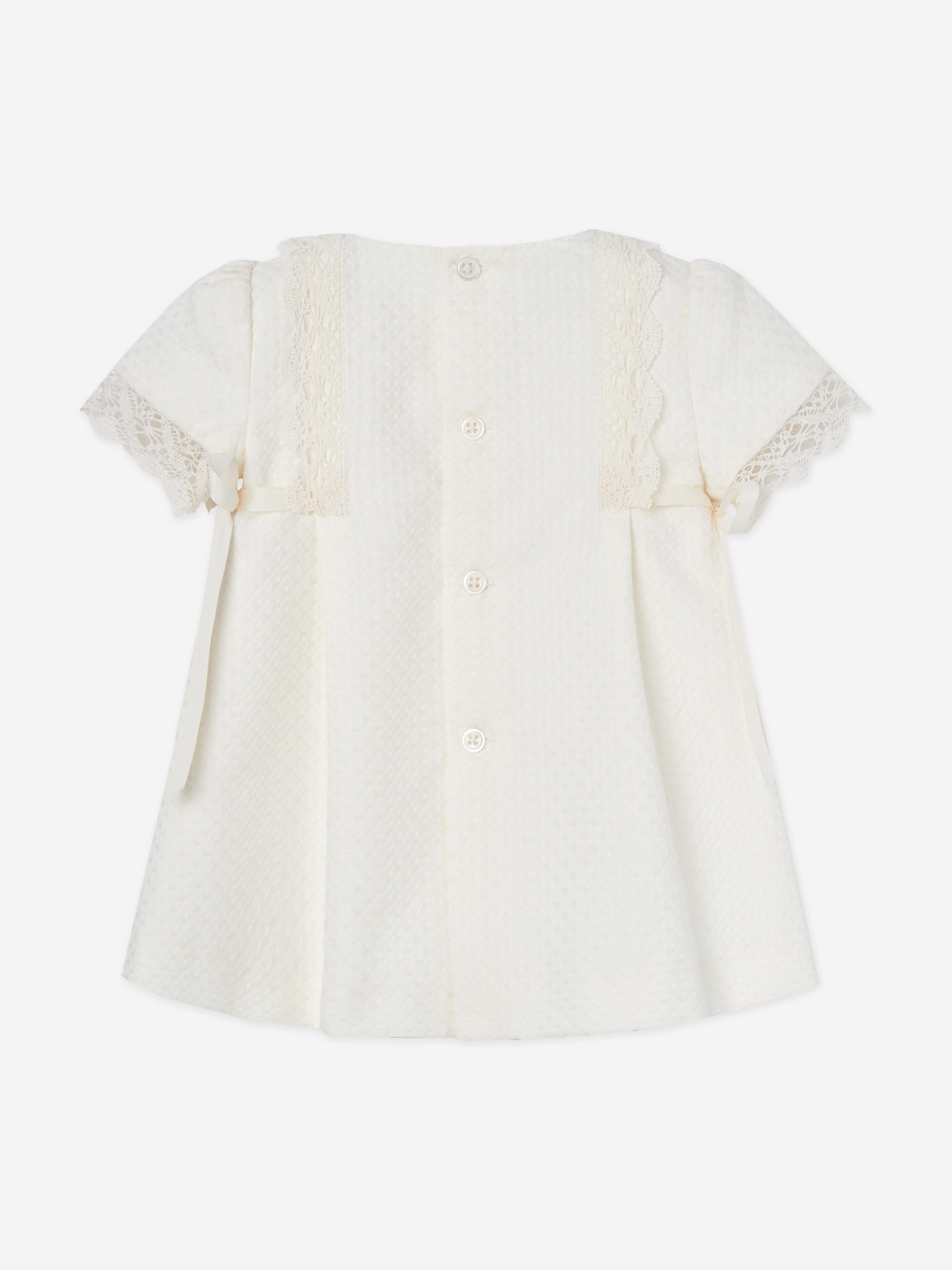 Paz Rodriguez Baby Girls Cotton Dress With Bloomers in Ivory