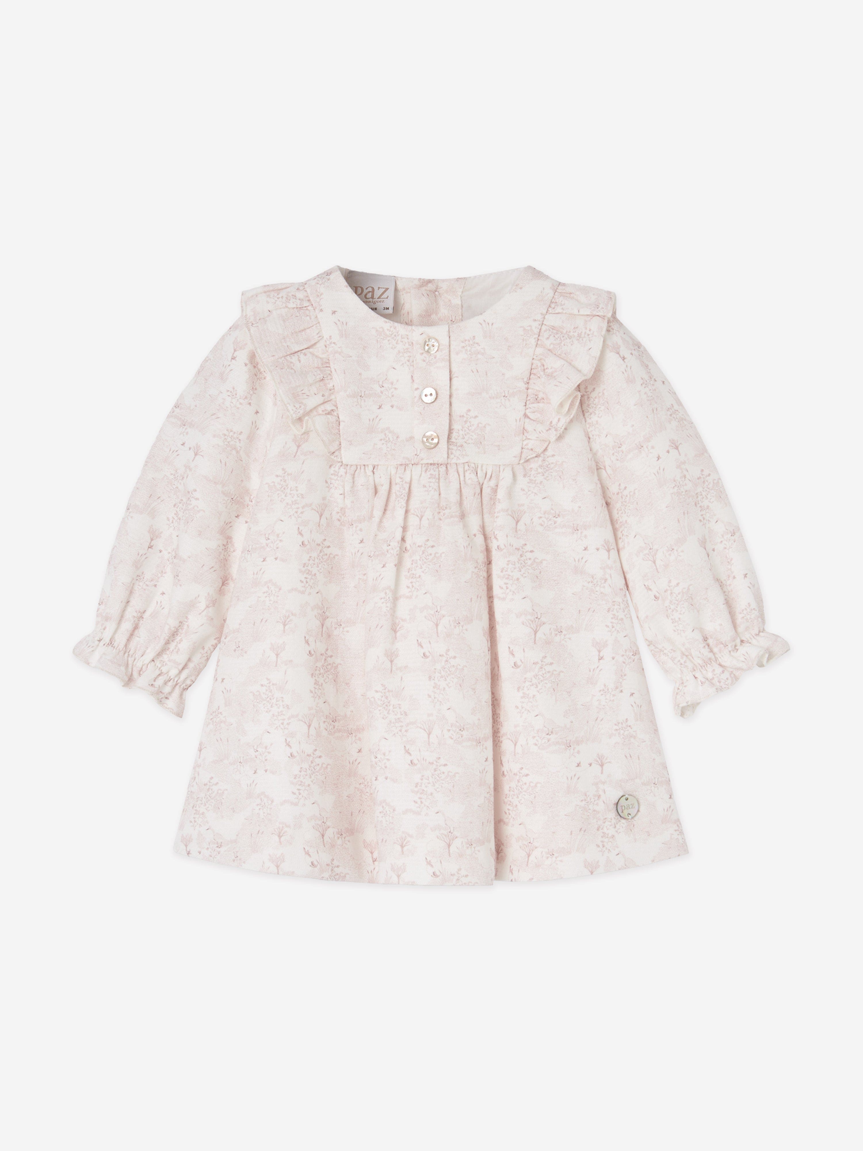Baby Girls Cotton Dress With Bloomers in Pink