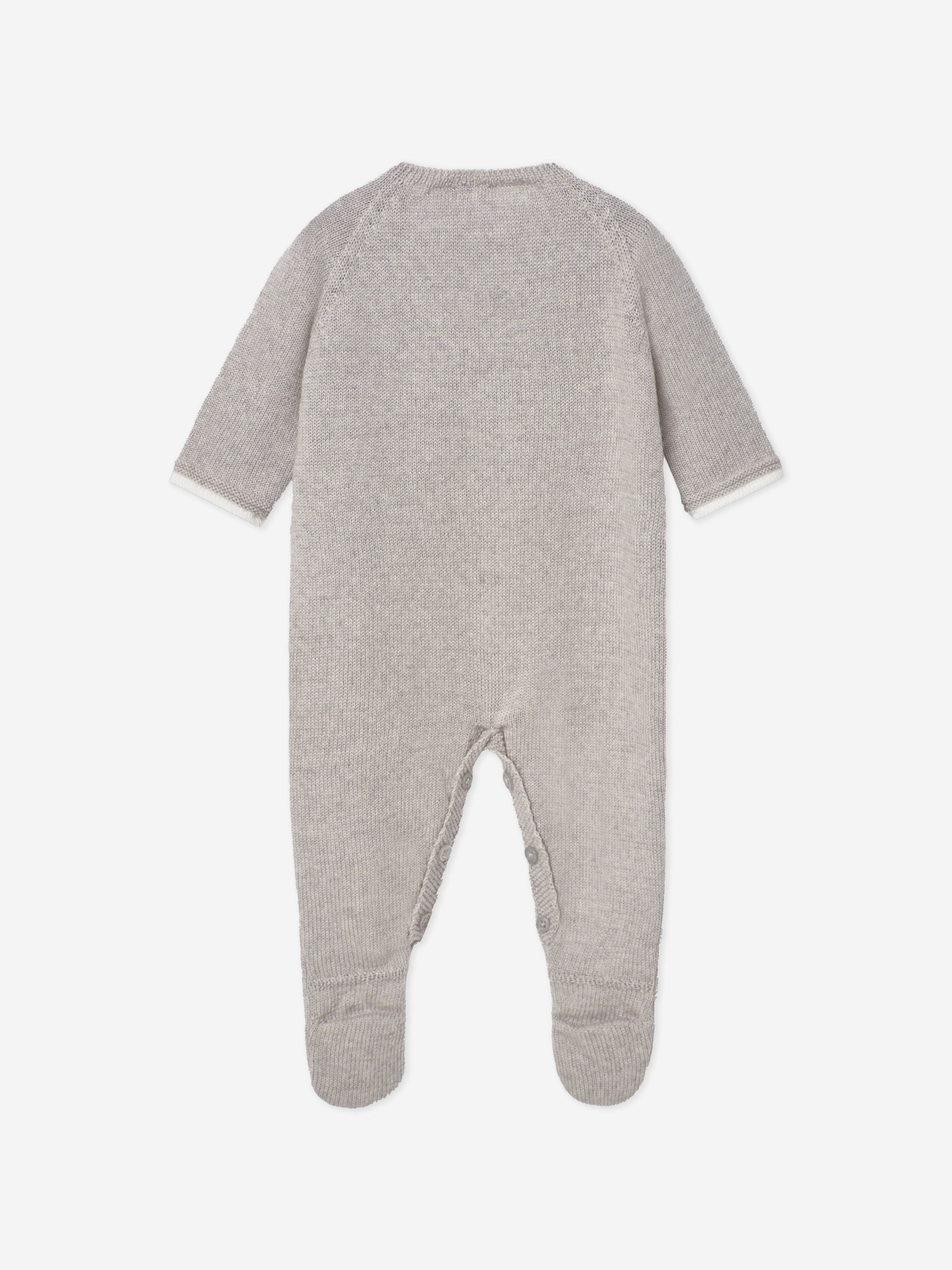 Baby Knitted Babygrow in Brown