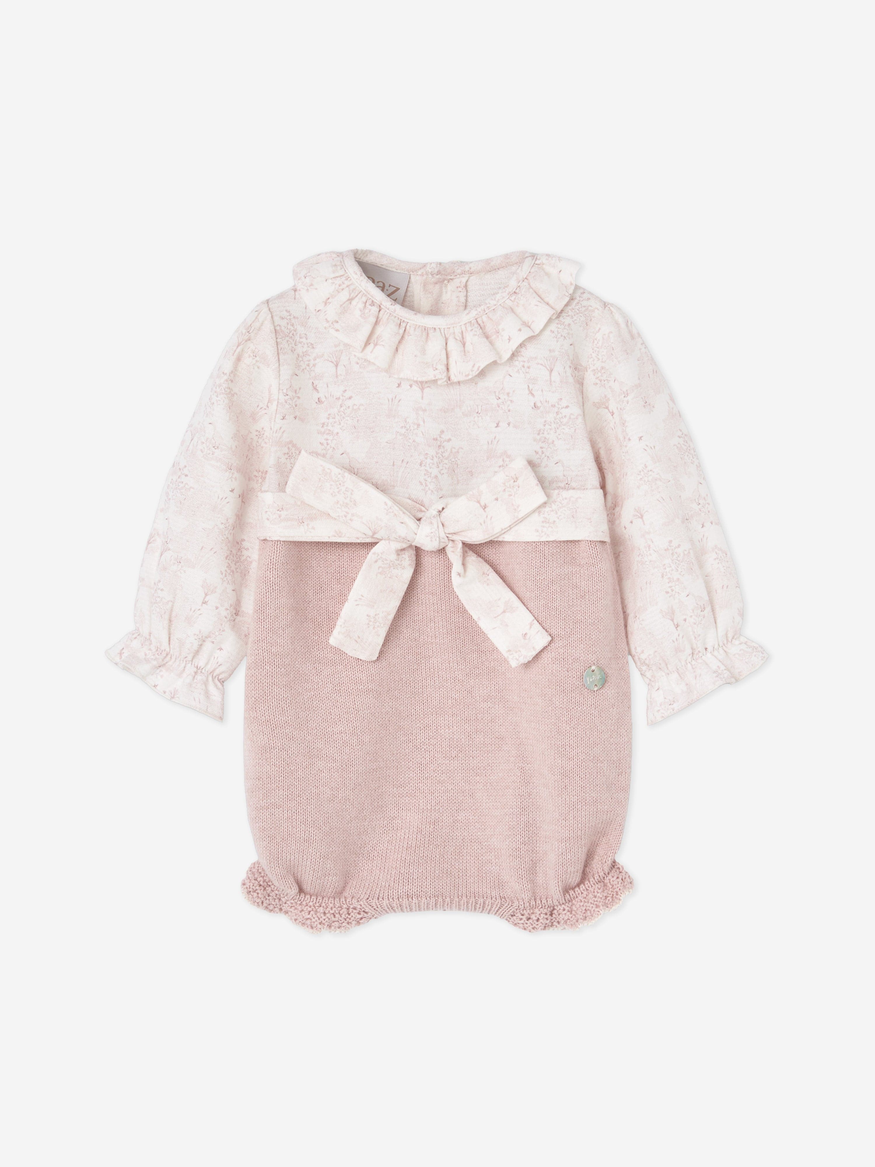 Baby Cotton and Cashmere Romper in Pink