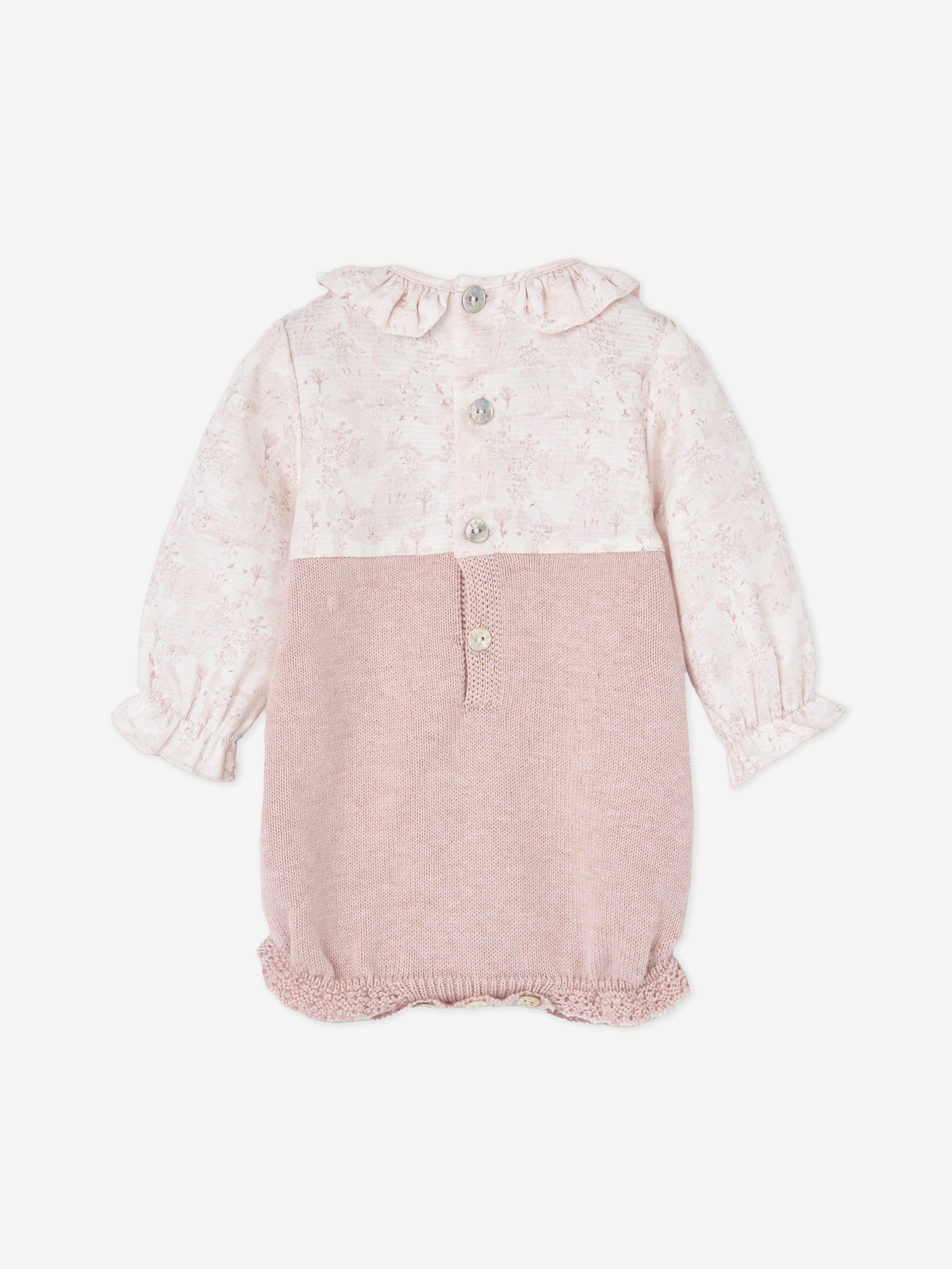 Baby Cotton and Cashmere Romper in Pink