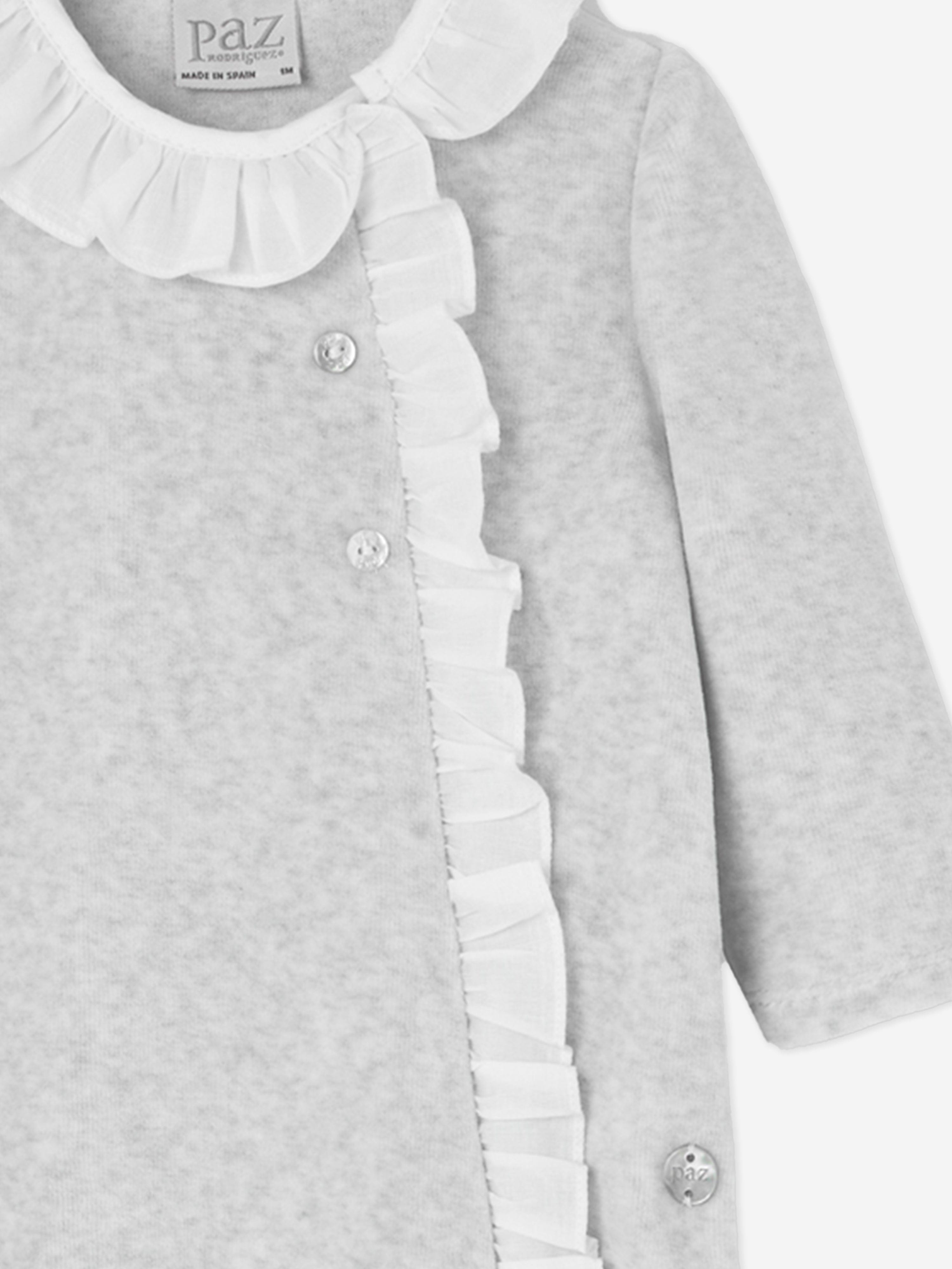 Baby Girls Frilly Babygrow in Grey