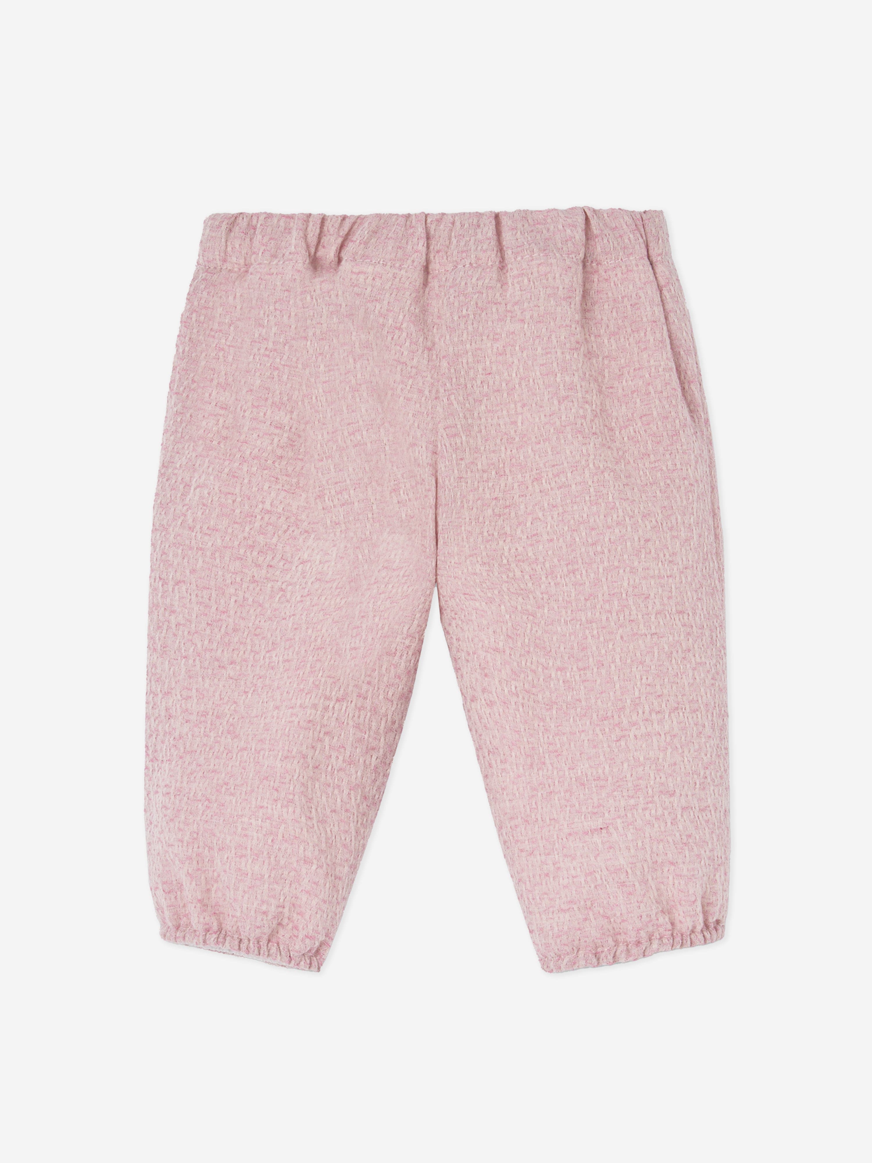Baby Girls Cotton Trousers in Pink