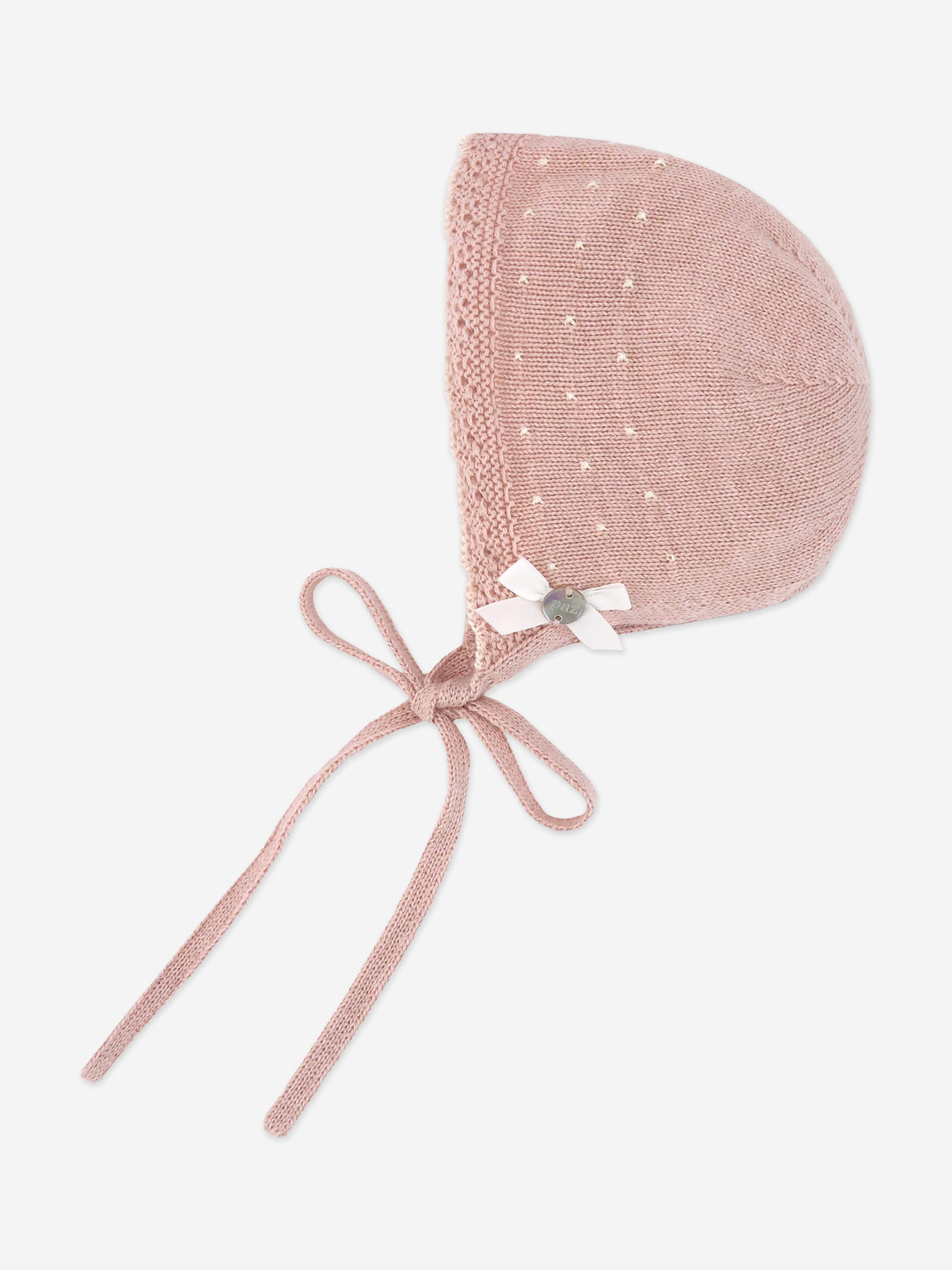 Baby Girls Cotton and Cashmere Bonnet in Pink