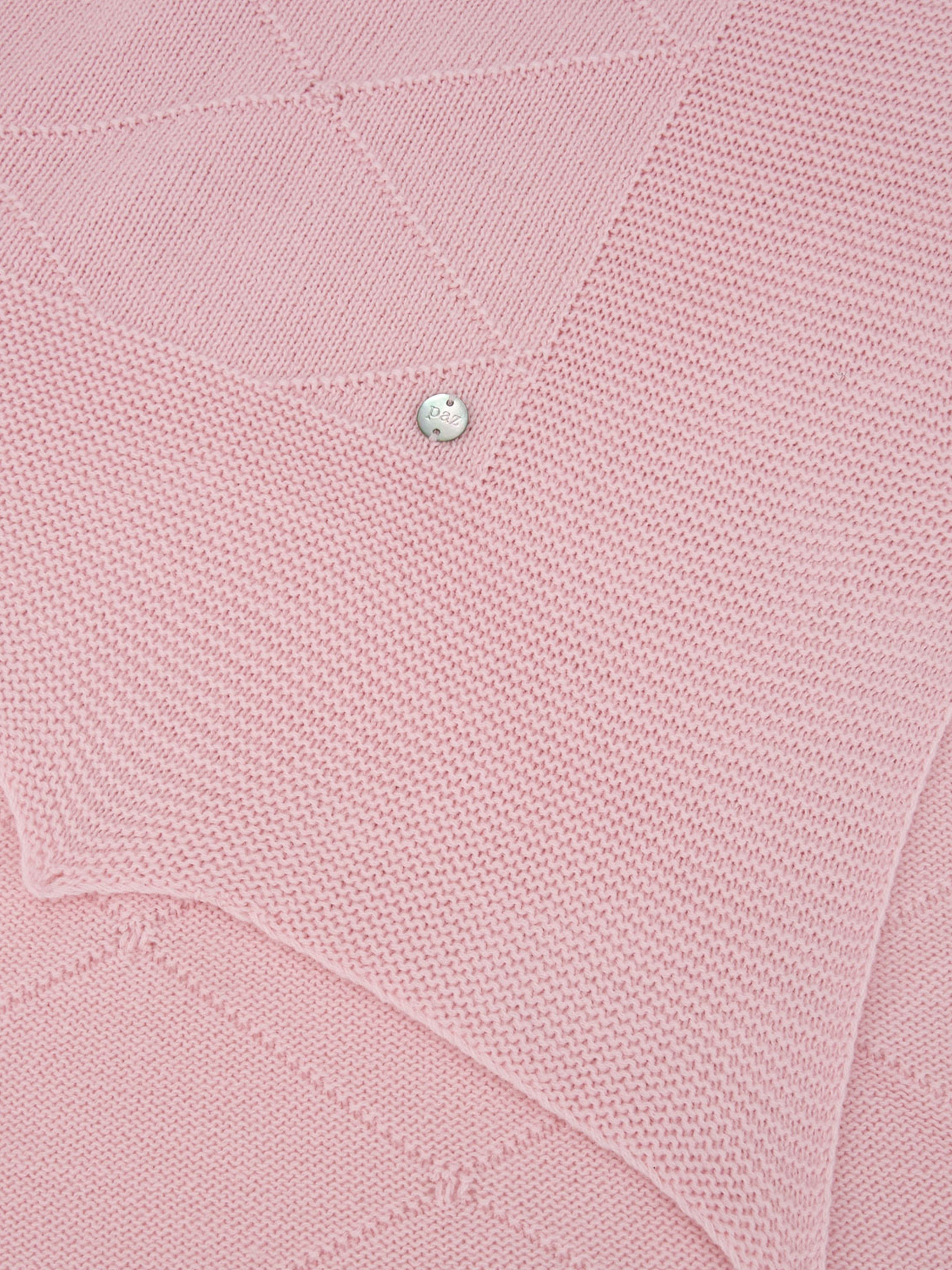 Baby Girls Wool Knit Shawl in Pink